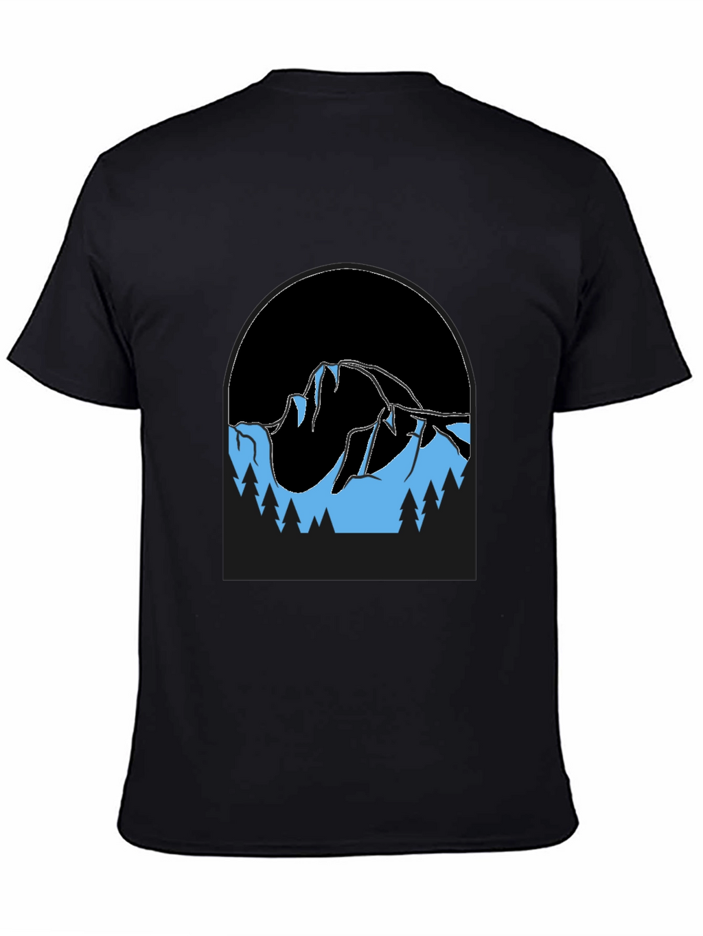 Mountain Scene Black T-Shirt