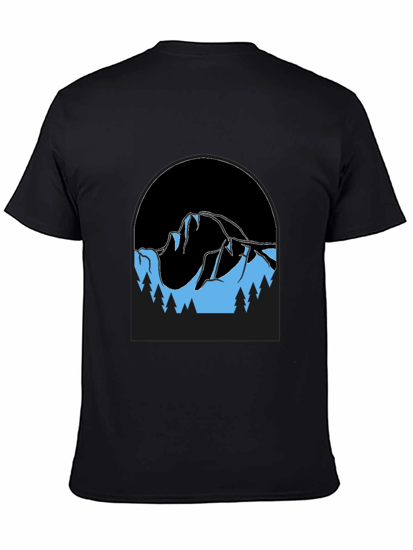 Mountain Scene Black T-Shirt