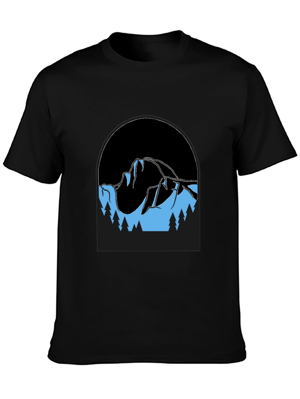 Mountain Scene Black T-Shirt