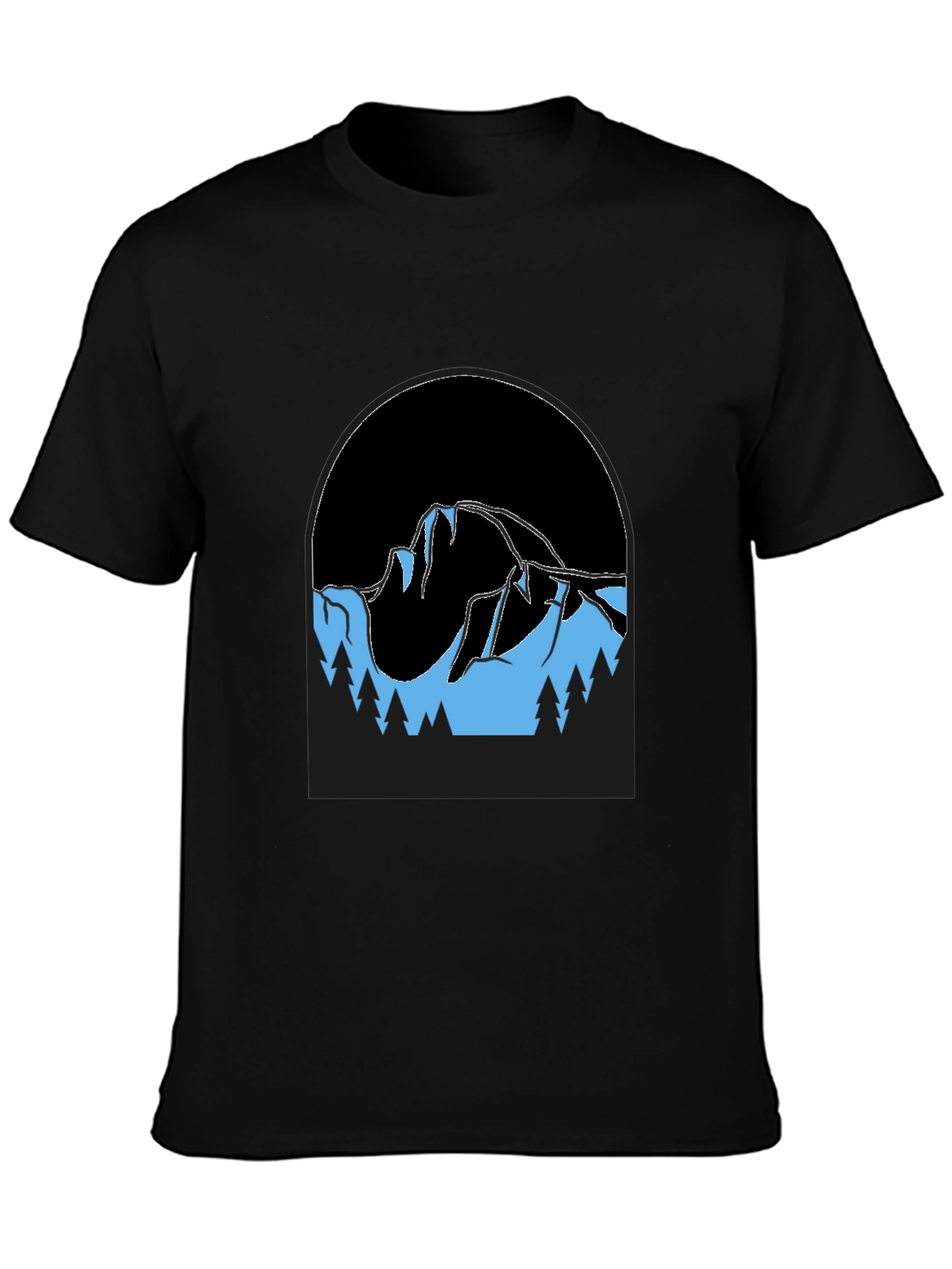 Mountain Scene Black T-Shirt