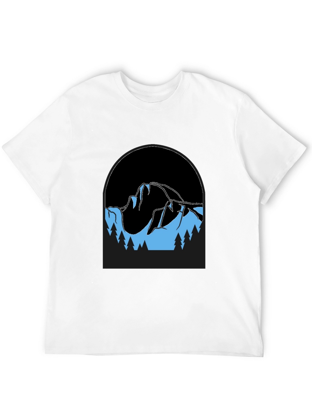 Mountain Scene Black T-Shirt