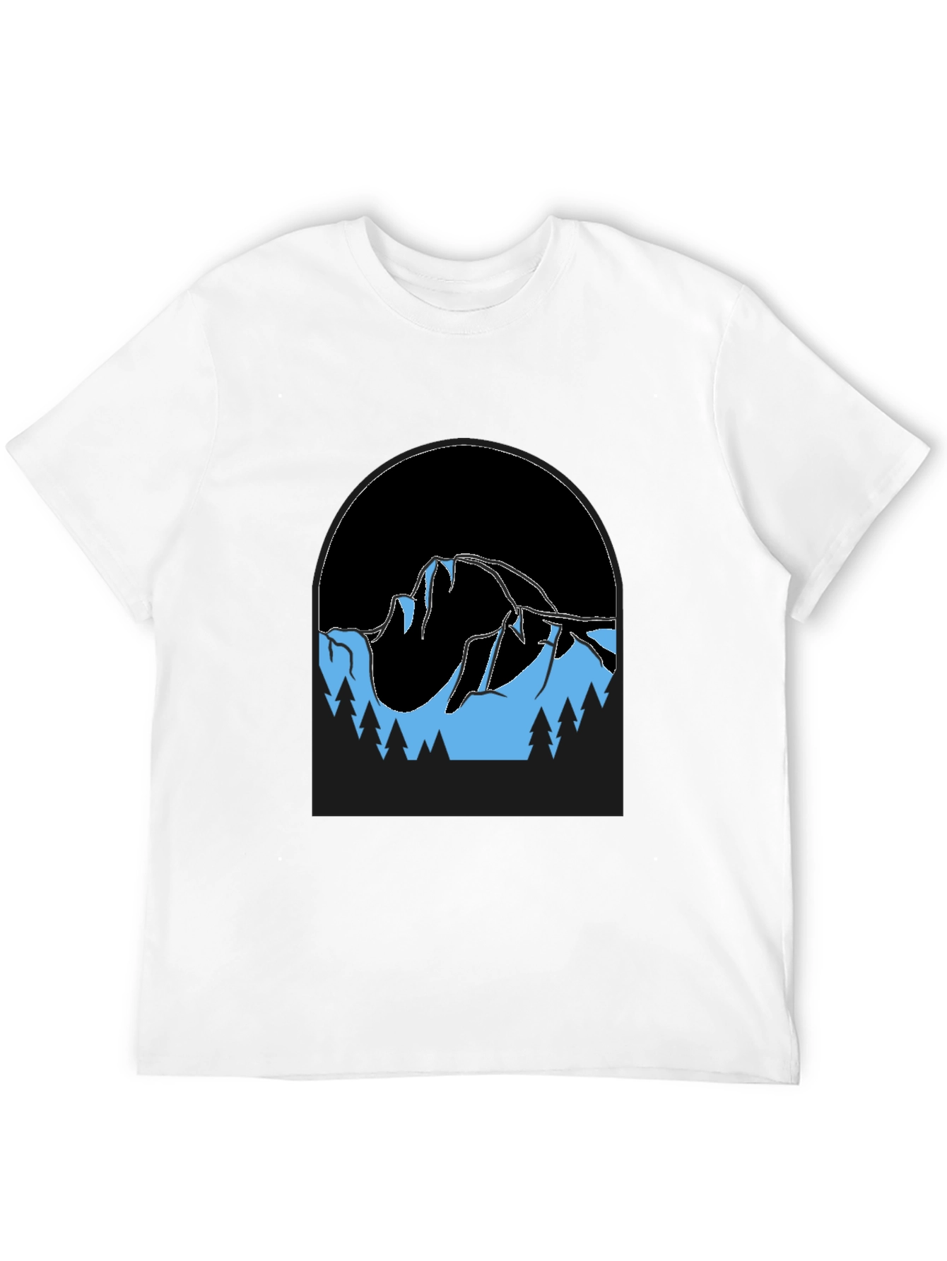 Mountain Scene Black T-Shirt