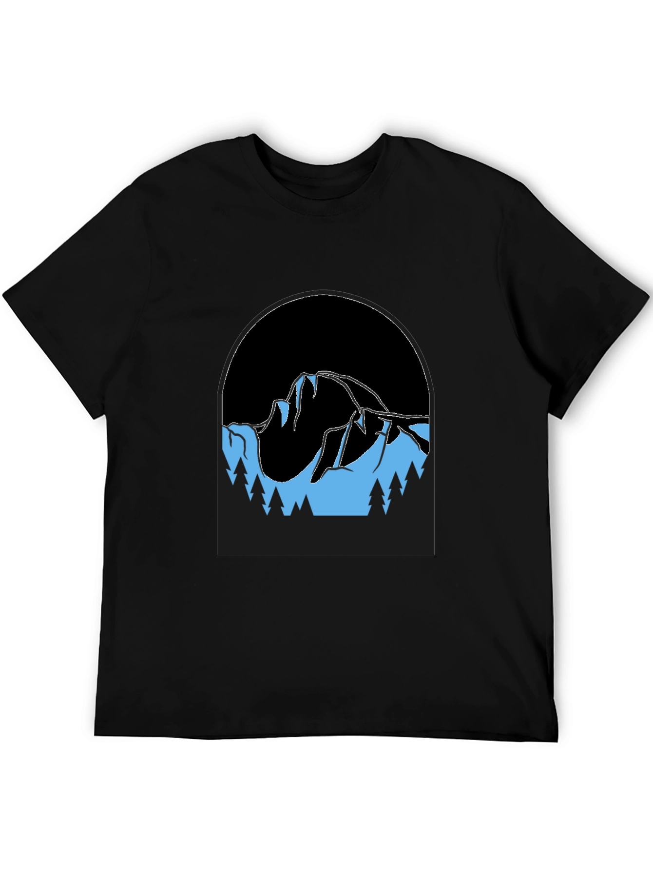 Mountain Scene Black T-Shirt