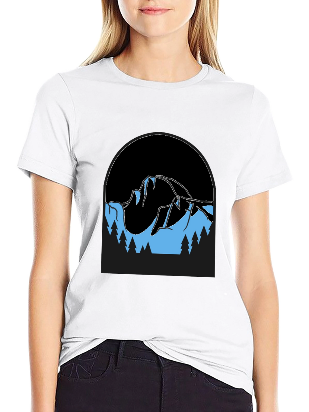Mountain Scene Black T-Shirt