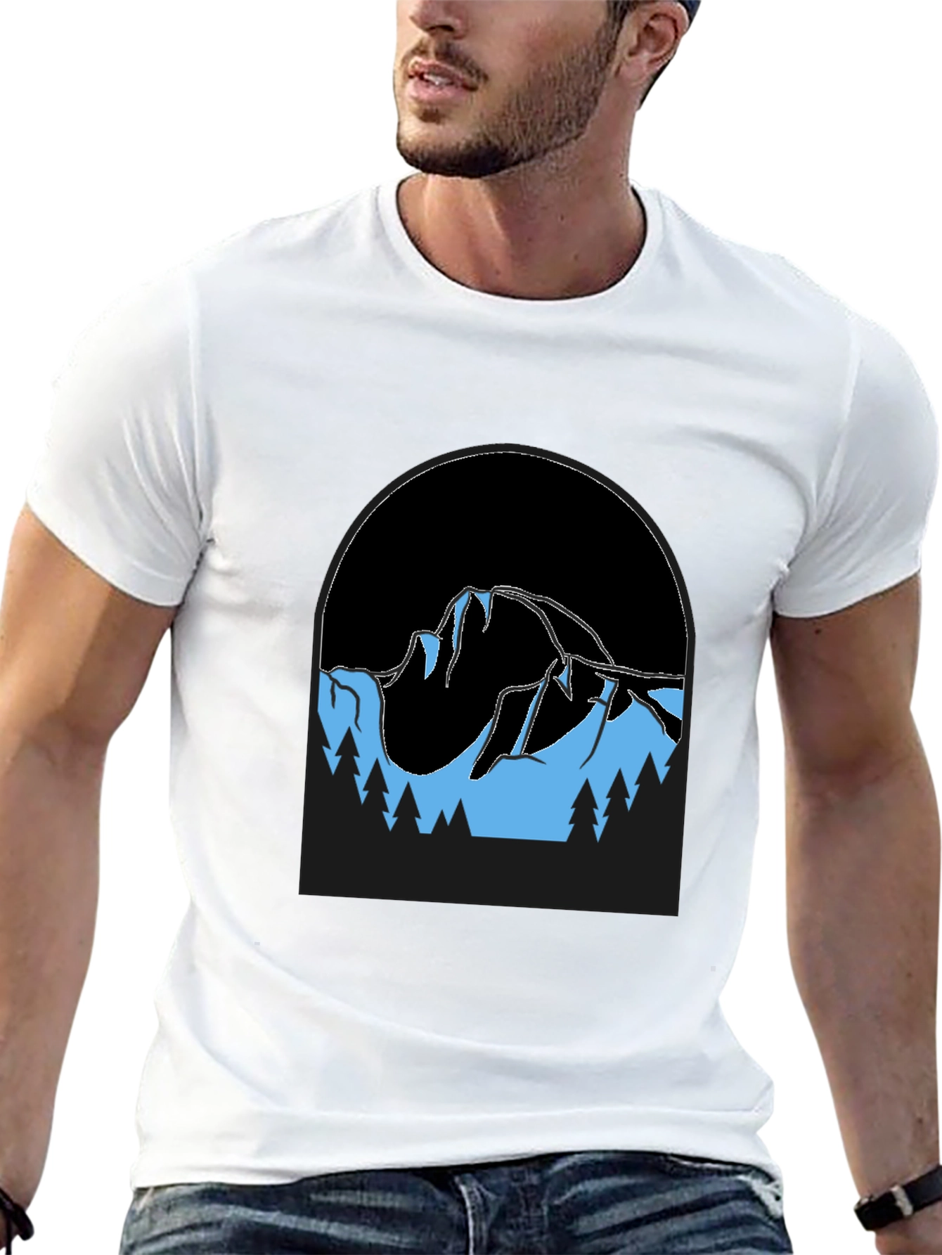 Mountain Scene Black T-Shirt