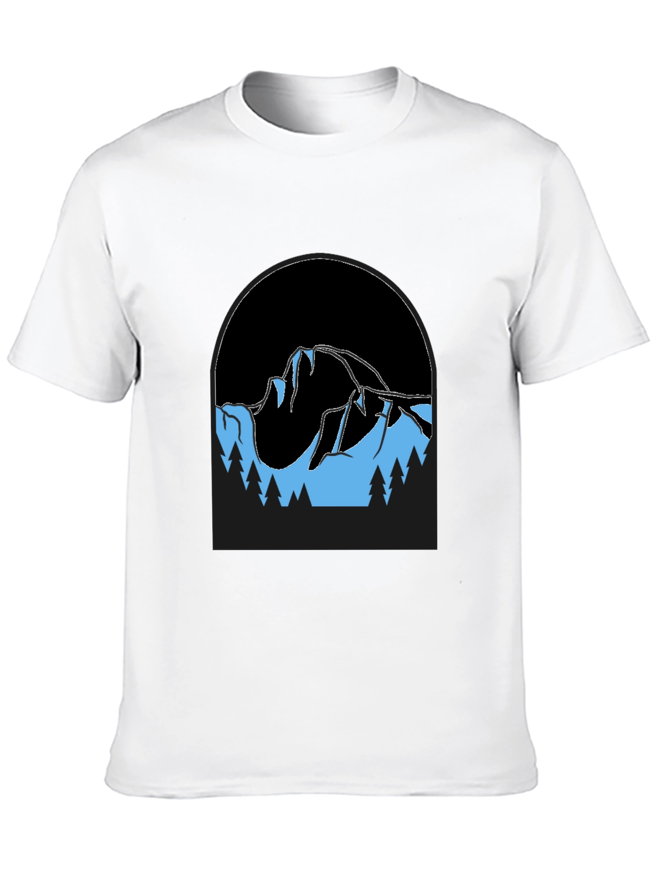 Mountain Scene Black T-Shirt