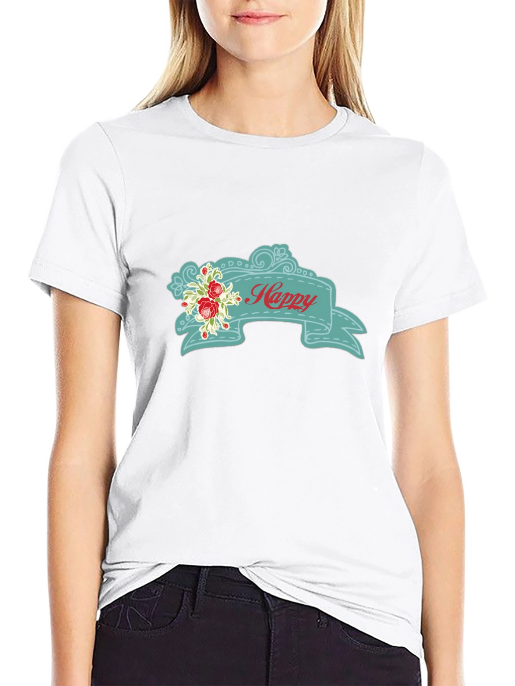 Happy Floral Banner Graphic Tee