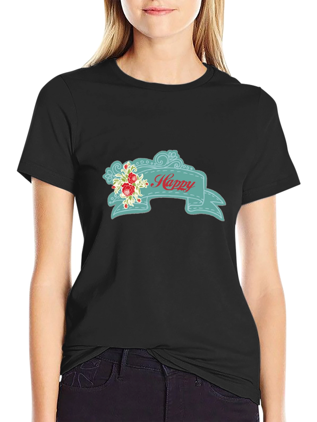 Happy Floral Banner Graphic Tee