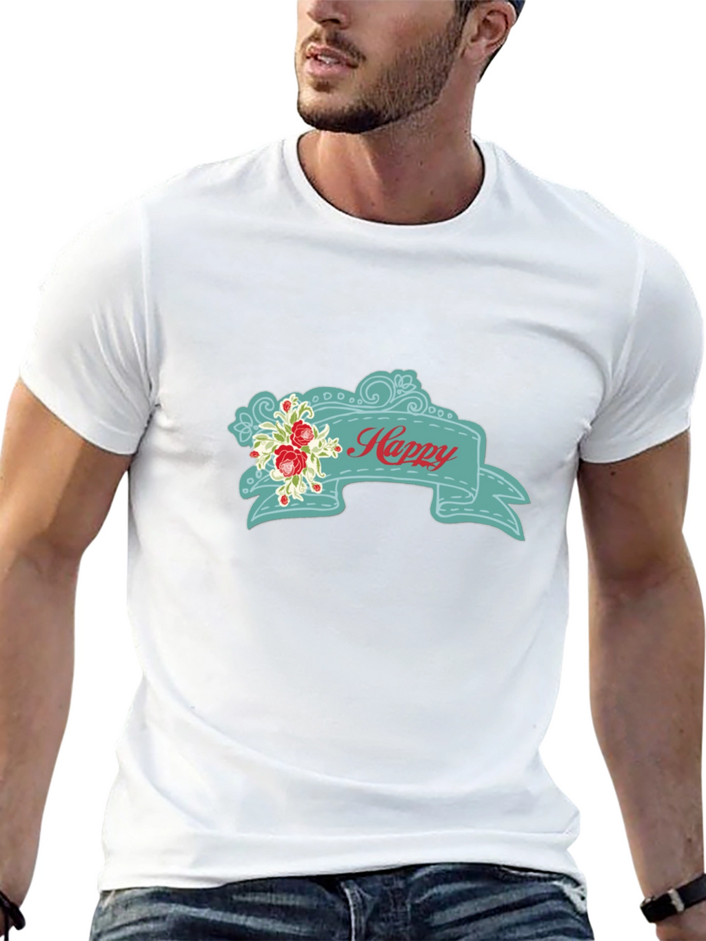 Happy Floral Banner Graphic Tee