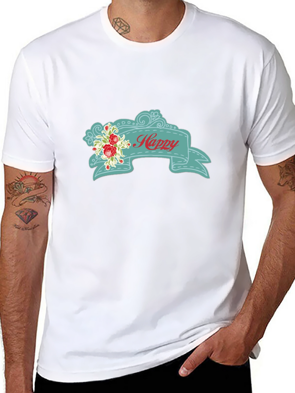 Happy Floral Banner Graphic Tee