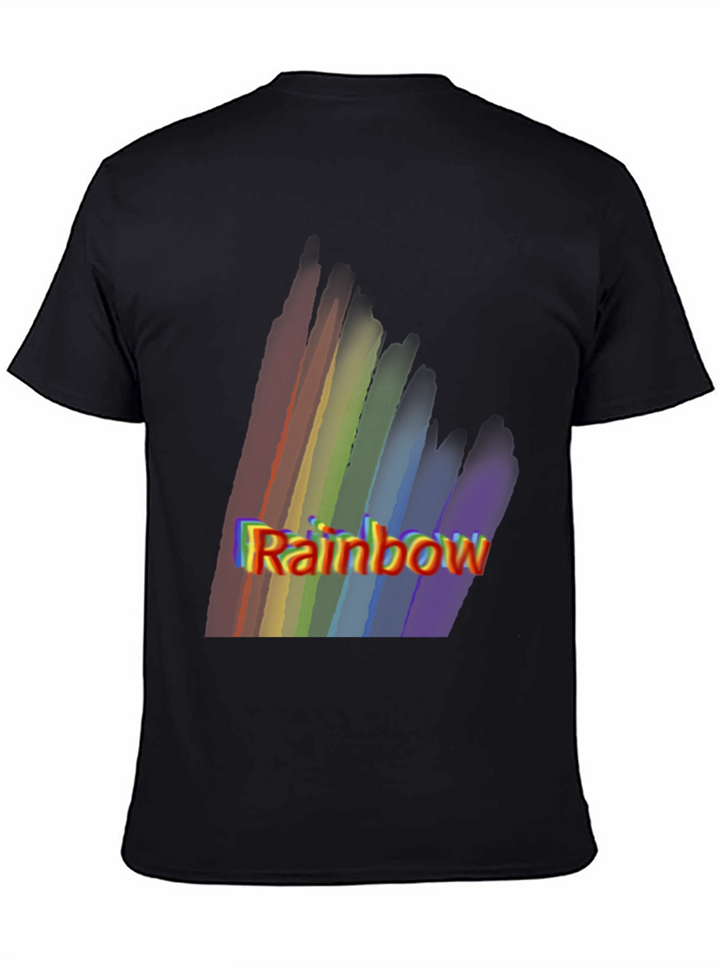 Rainbow Graphic Print Black T-Shirt