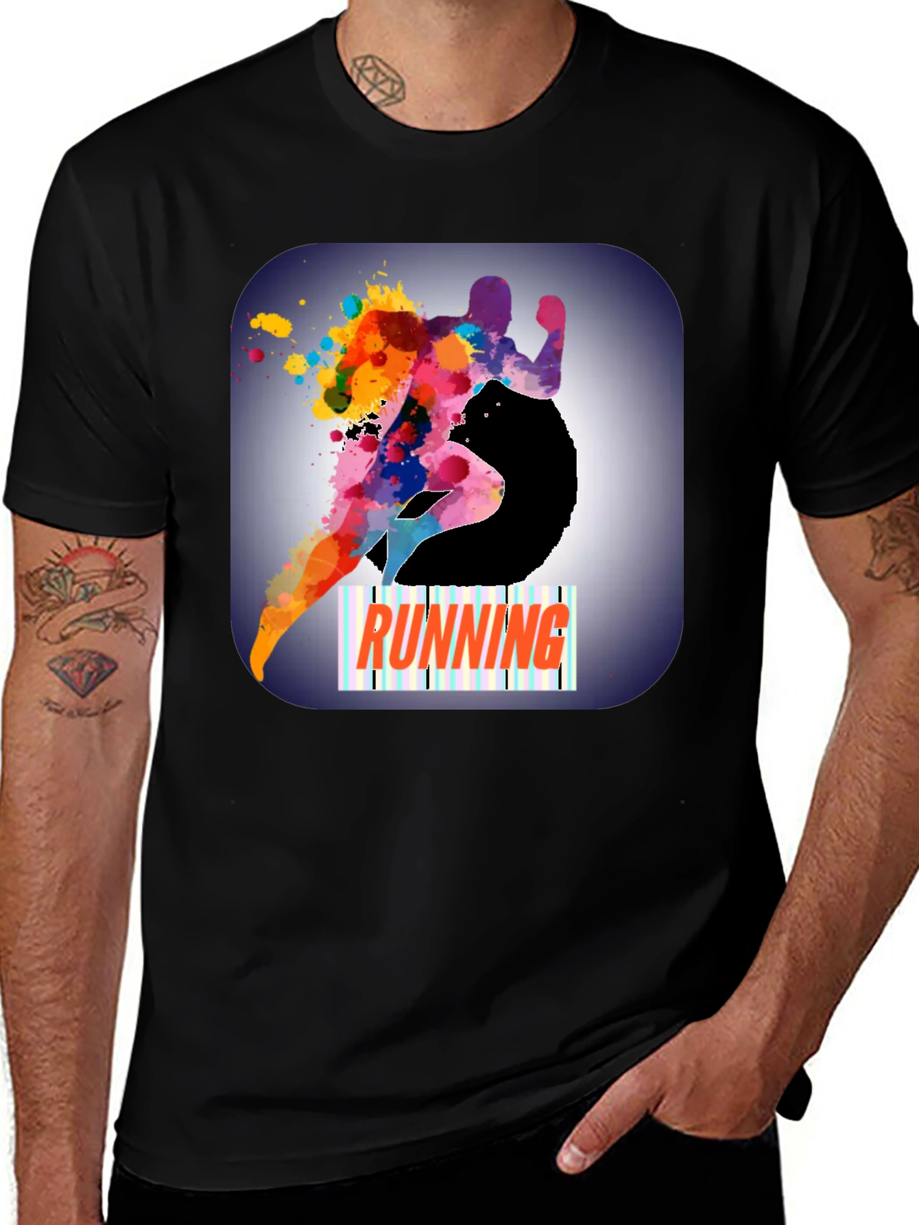Running Graphic T-Shirt - Colorful Athlete Design