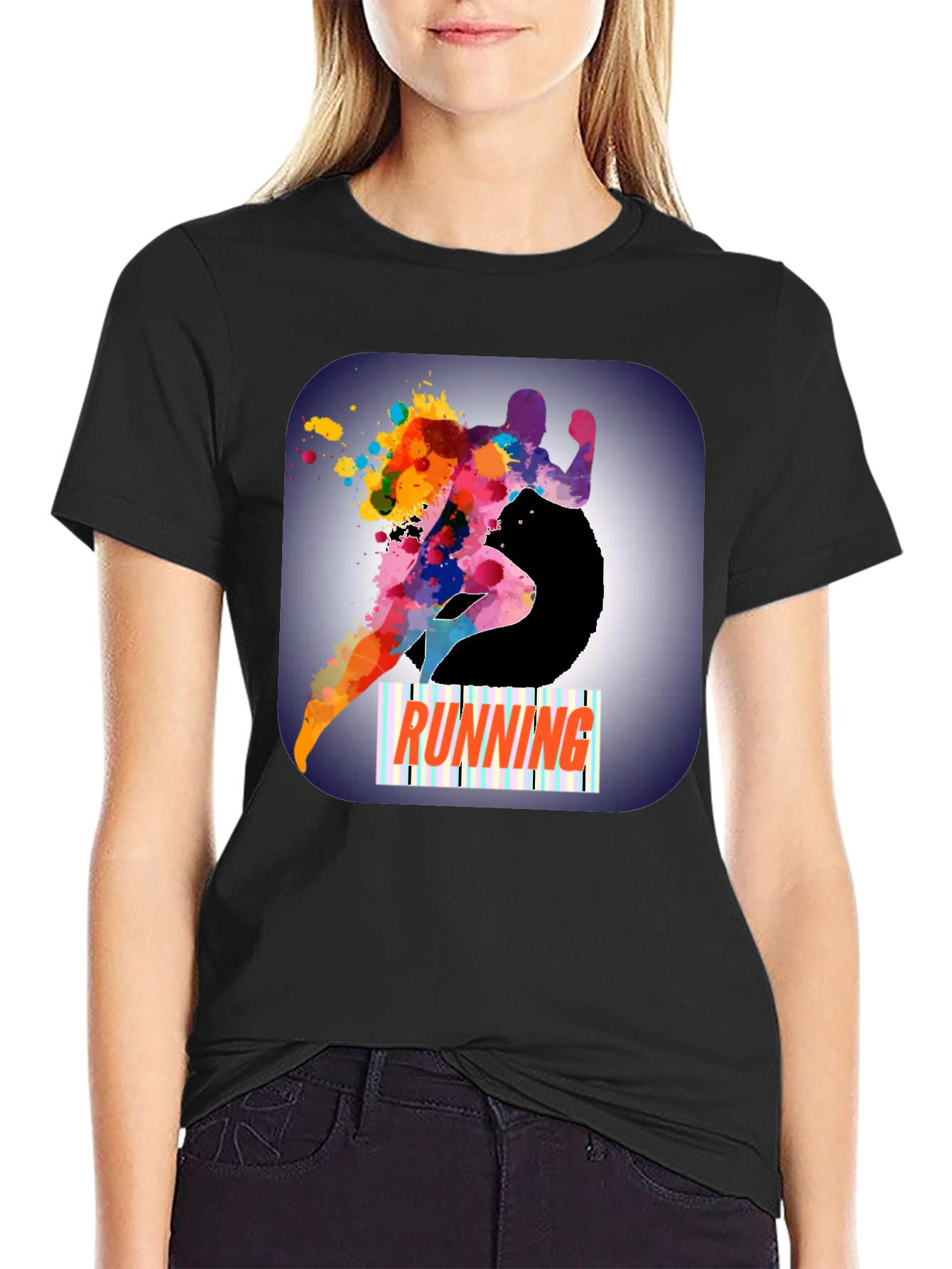 Running Graphic T-Shirt - Colorful Athlete Design