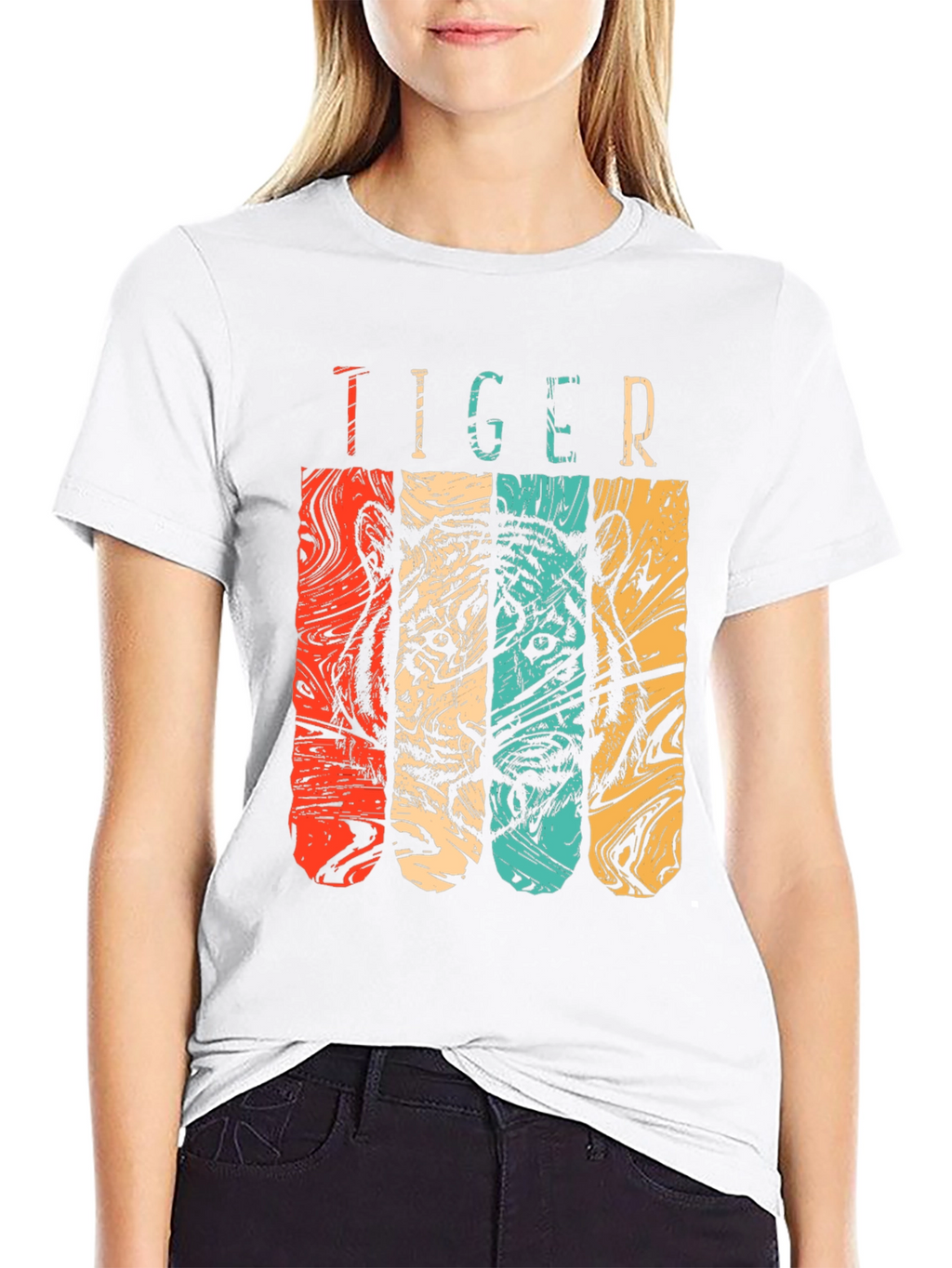 Retro Tiger Graphic Tee - Classic Black