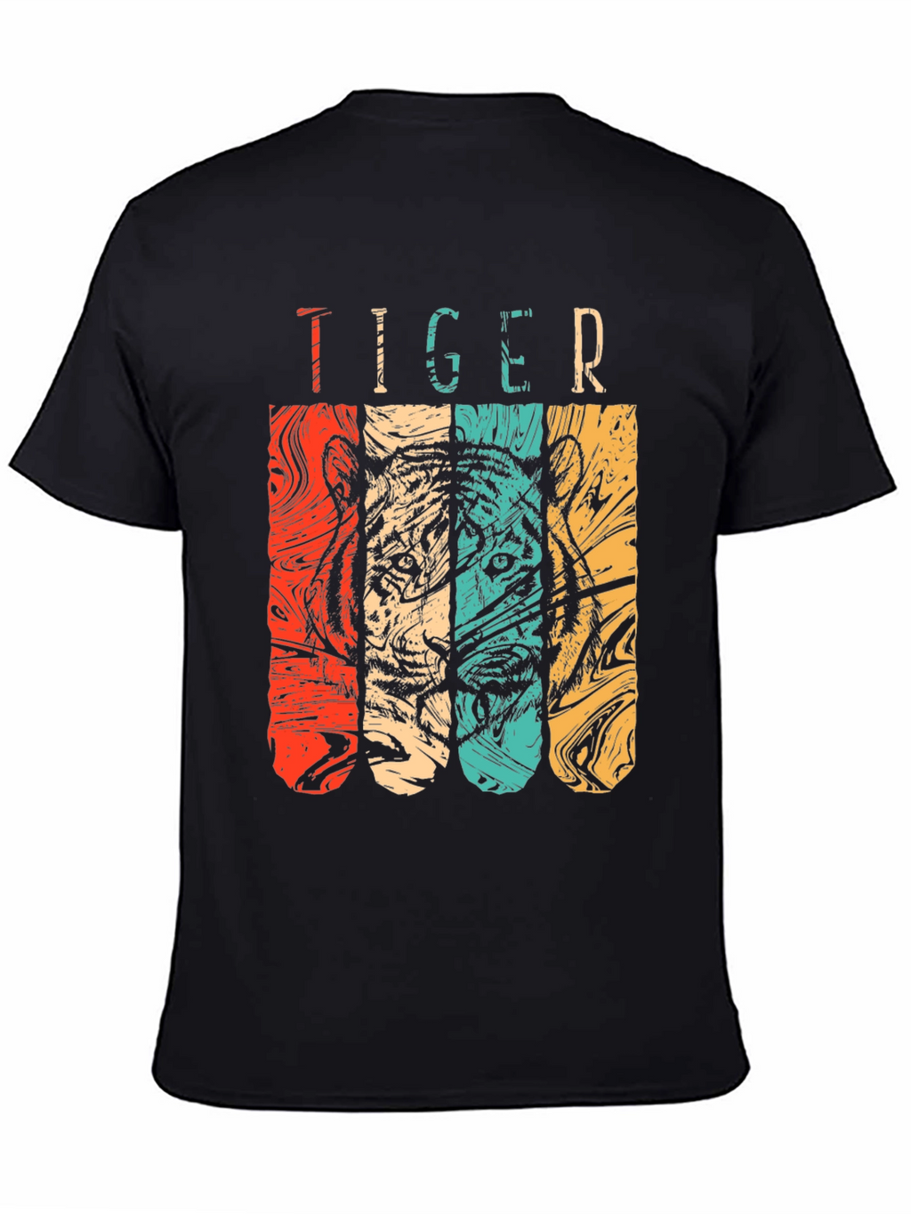 Retro Tiger Graphic Tee - Classic Black