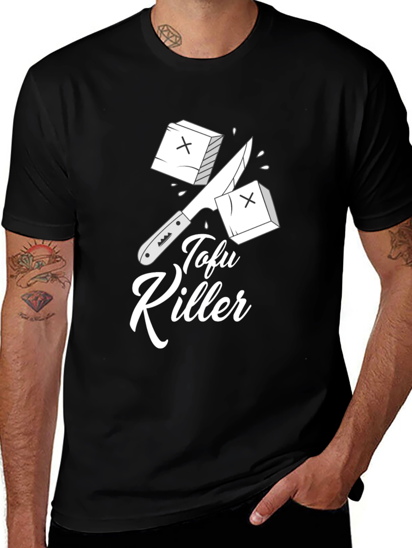 Tofu Killer Graphic Tee - Vegan Humor T-Shirt