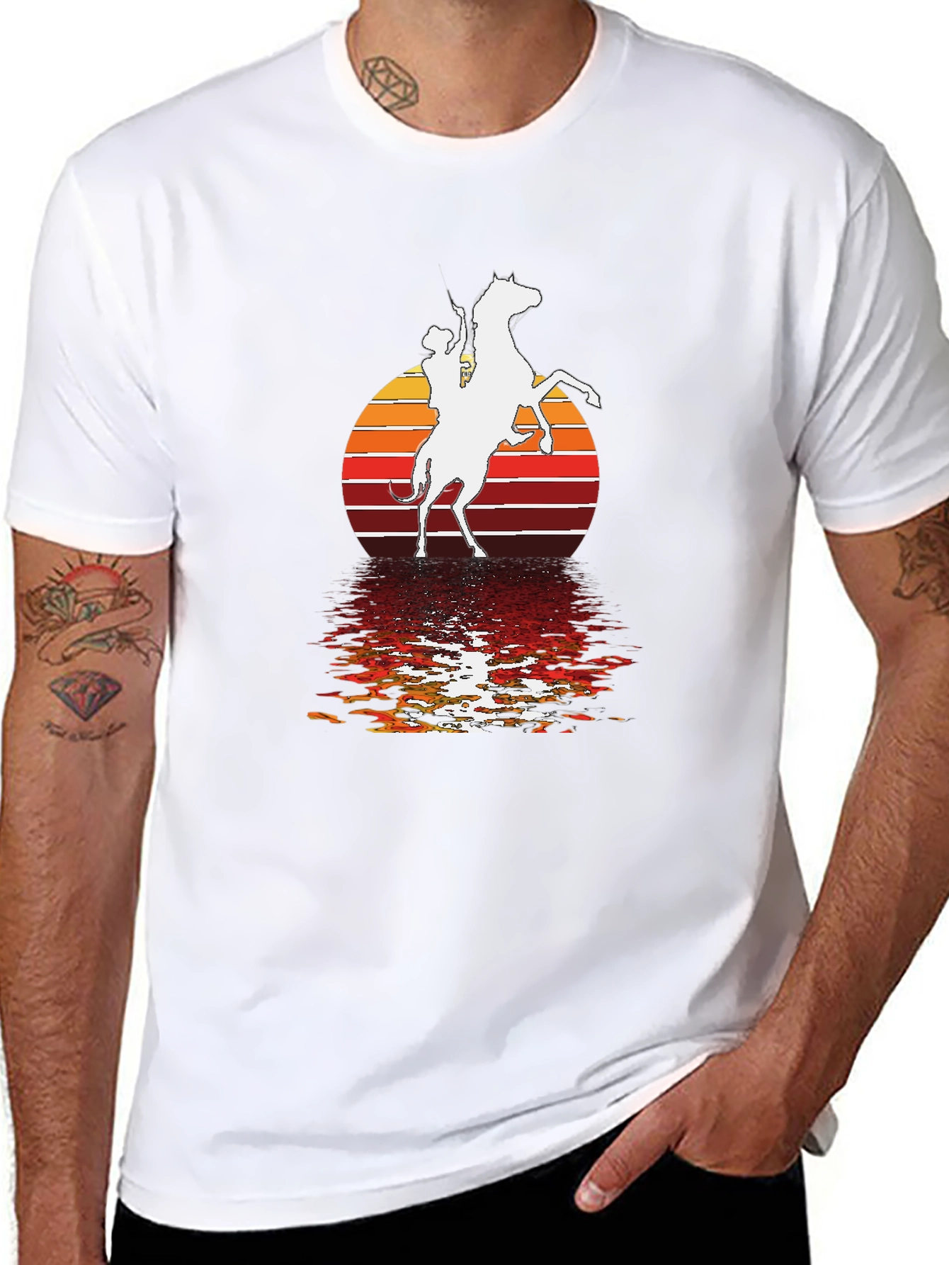 Western Rider Sunset Graphic Tee