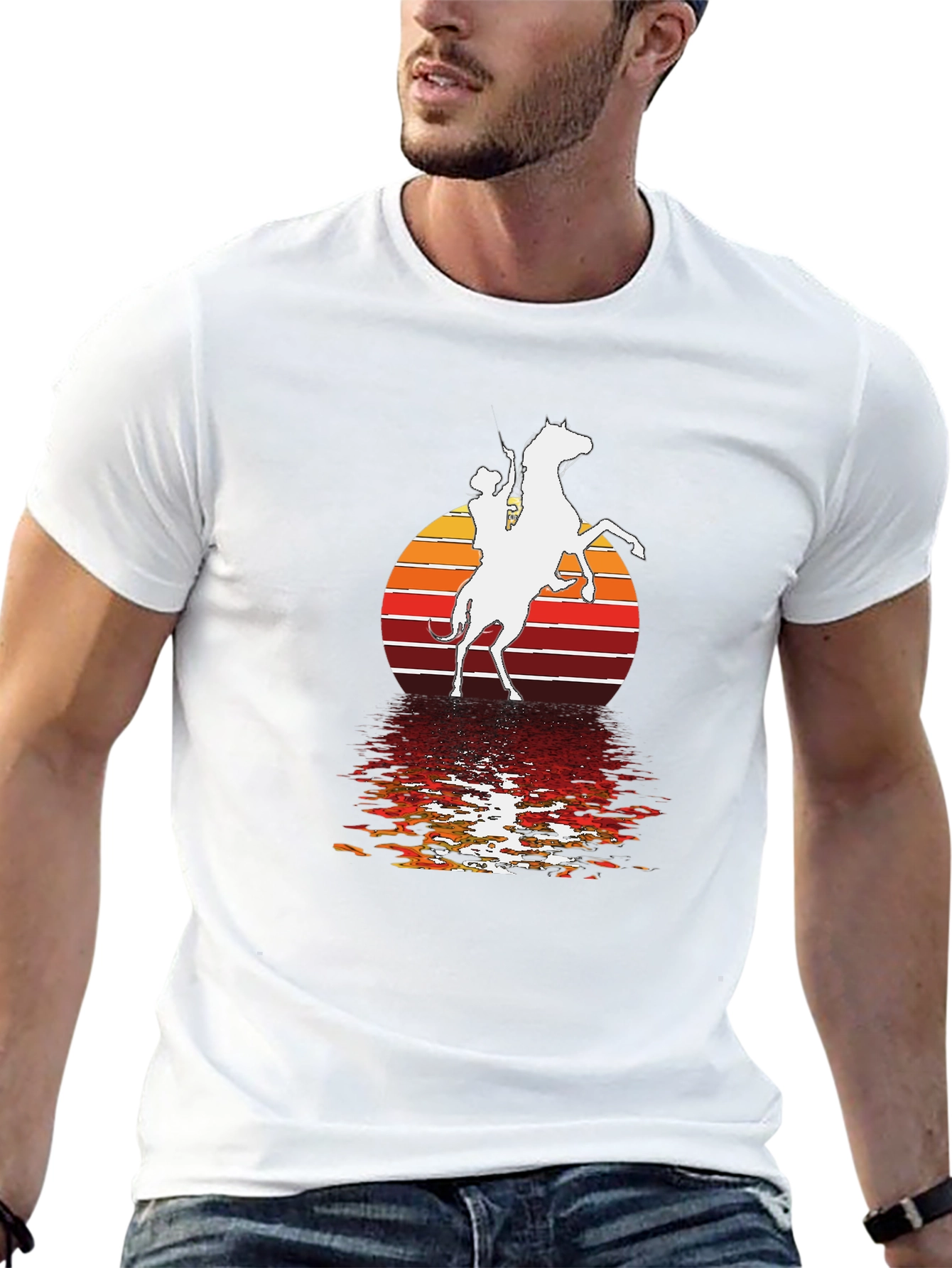 Western Rider Sunset Graphic Tee