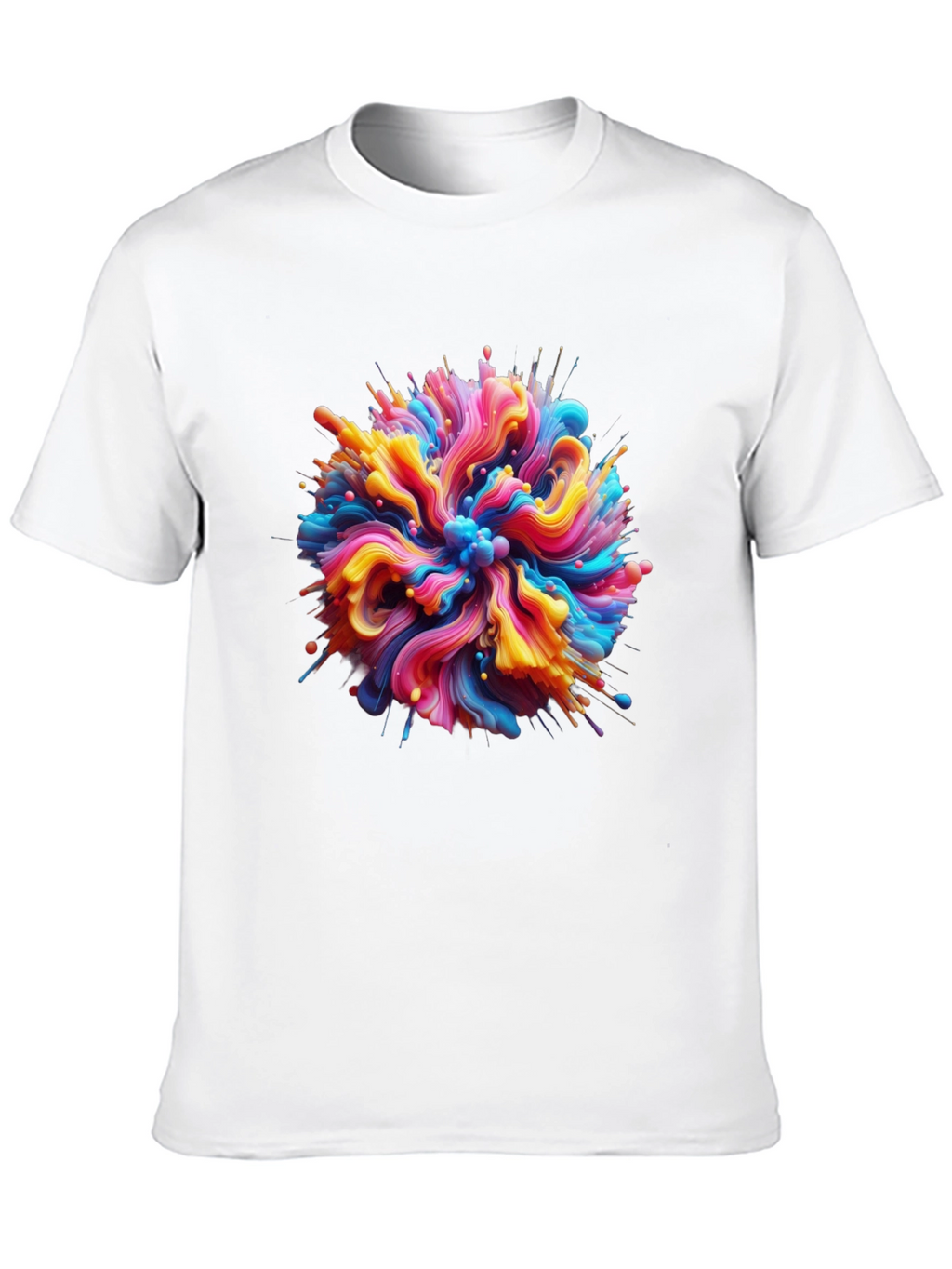 Abstract Swirl Graphic Tee - Bold Black Cotton T-Shirt