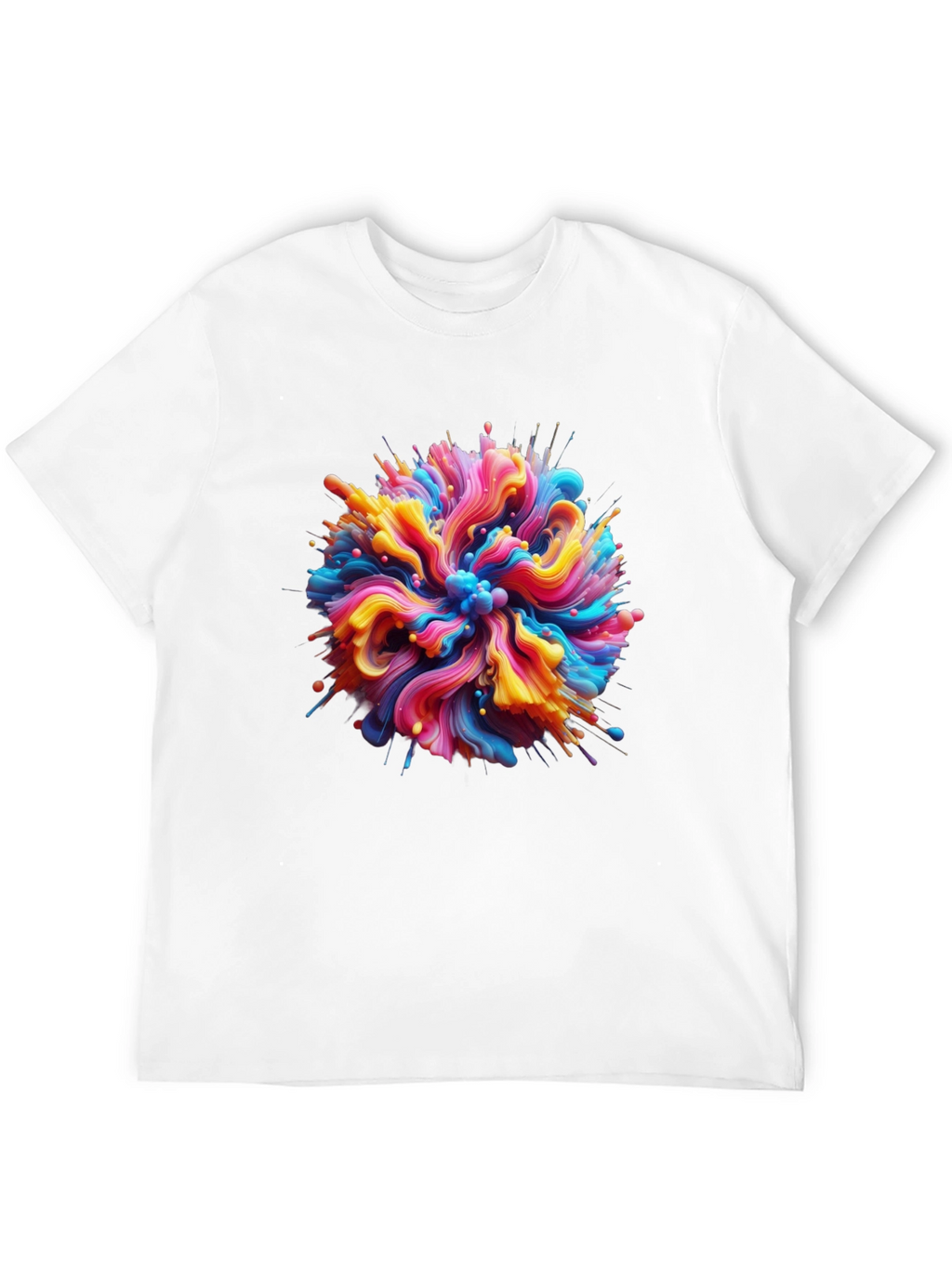 Abstract Swirl Graphic Tee - Bold Black Cotton T-Shirt