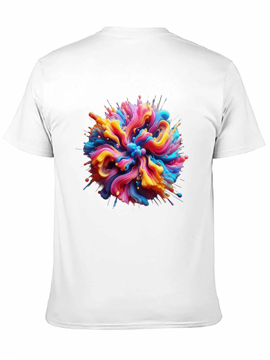 Abstract Swirl Graphic Tee - Bold Black Cotton T-Shirt