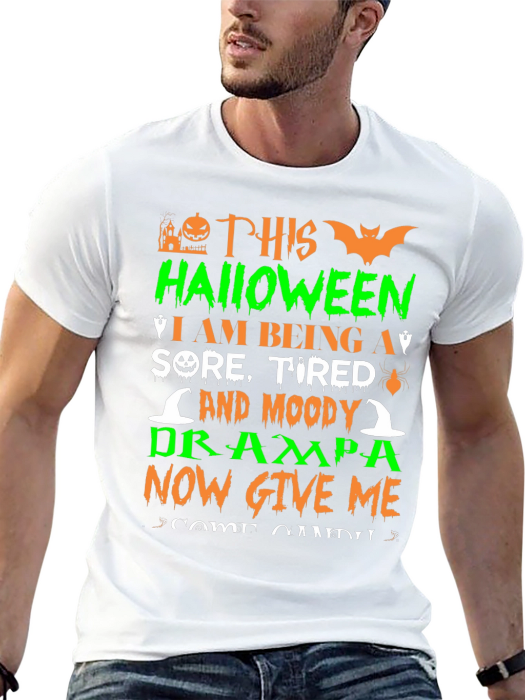 Halloween Moody Grampa T-Shirt: Give Me Candy!