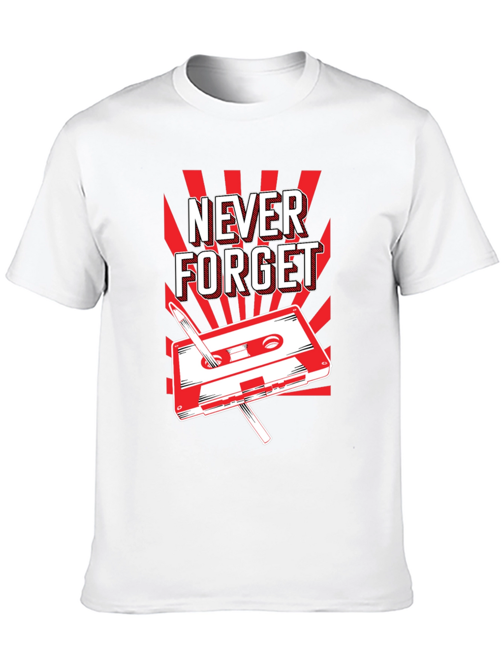 Never Forget Cassette Tape T-Shirt - Retro Style