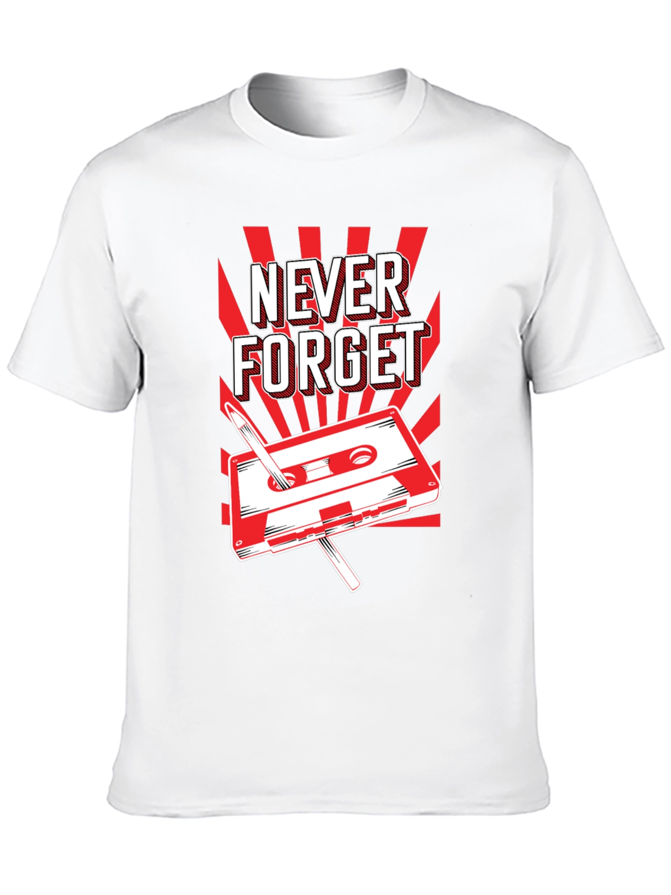 Never Forget Cassette Tape T-Shirt - Retro Style