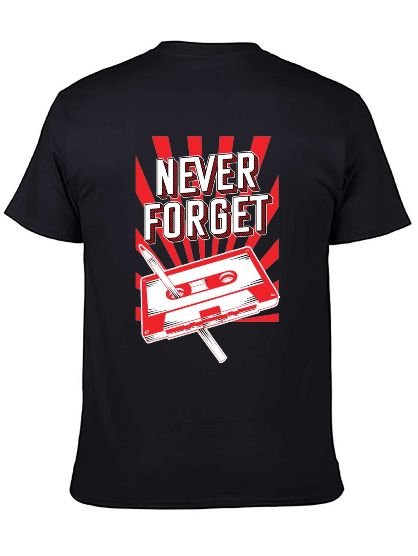 Never Forget Cassette Tape T-Shirt - Retro Style