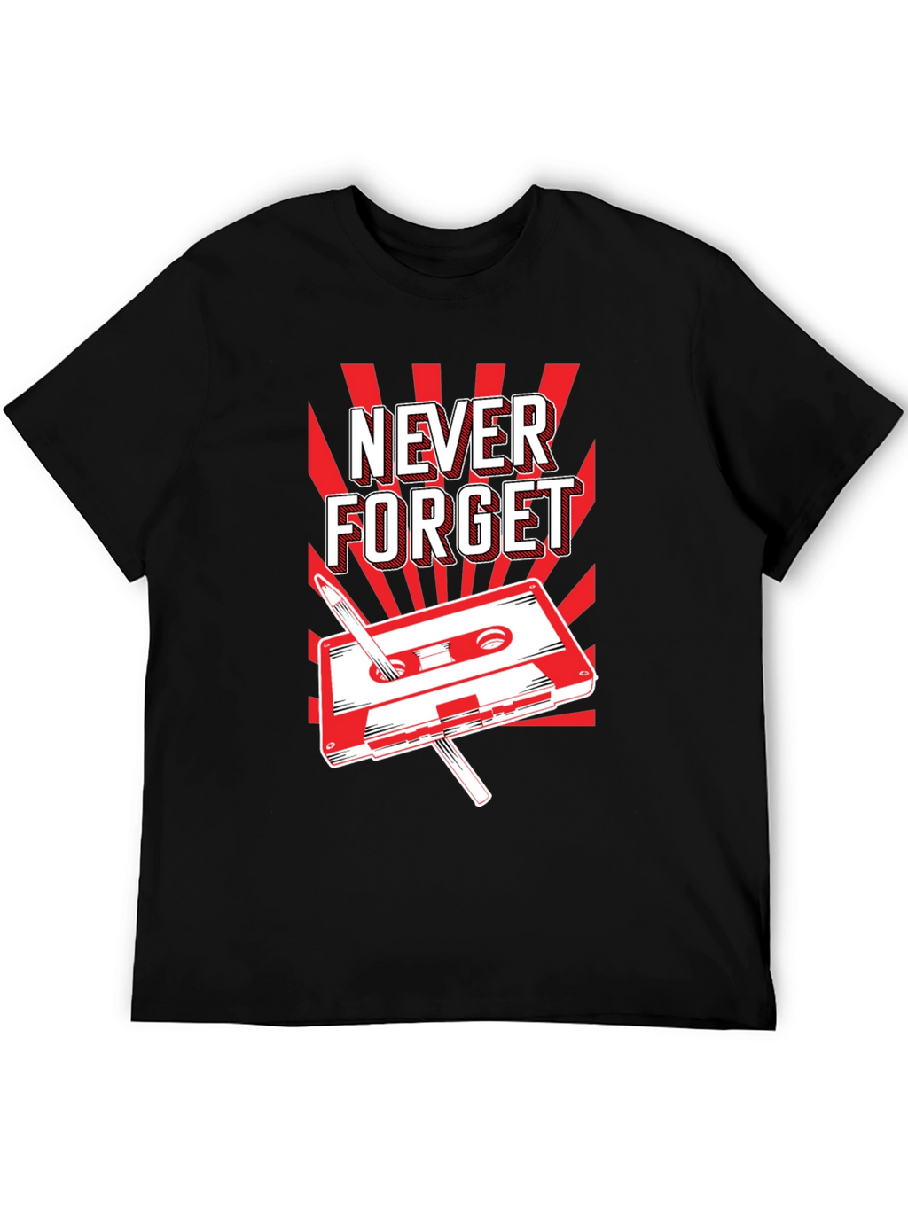 Never Forget Cassette Tape T-Shirt - Retro Style