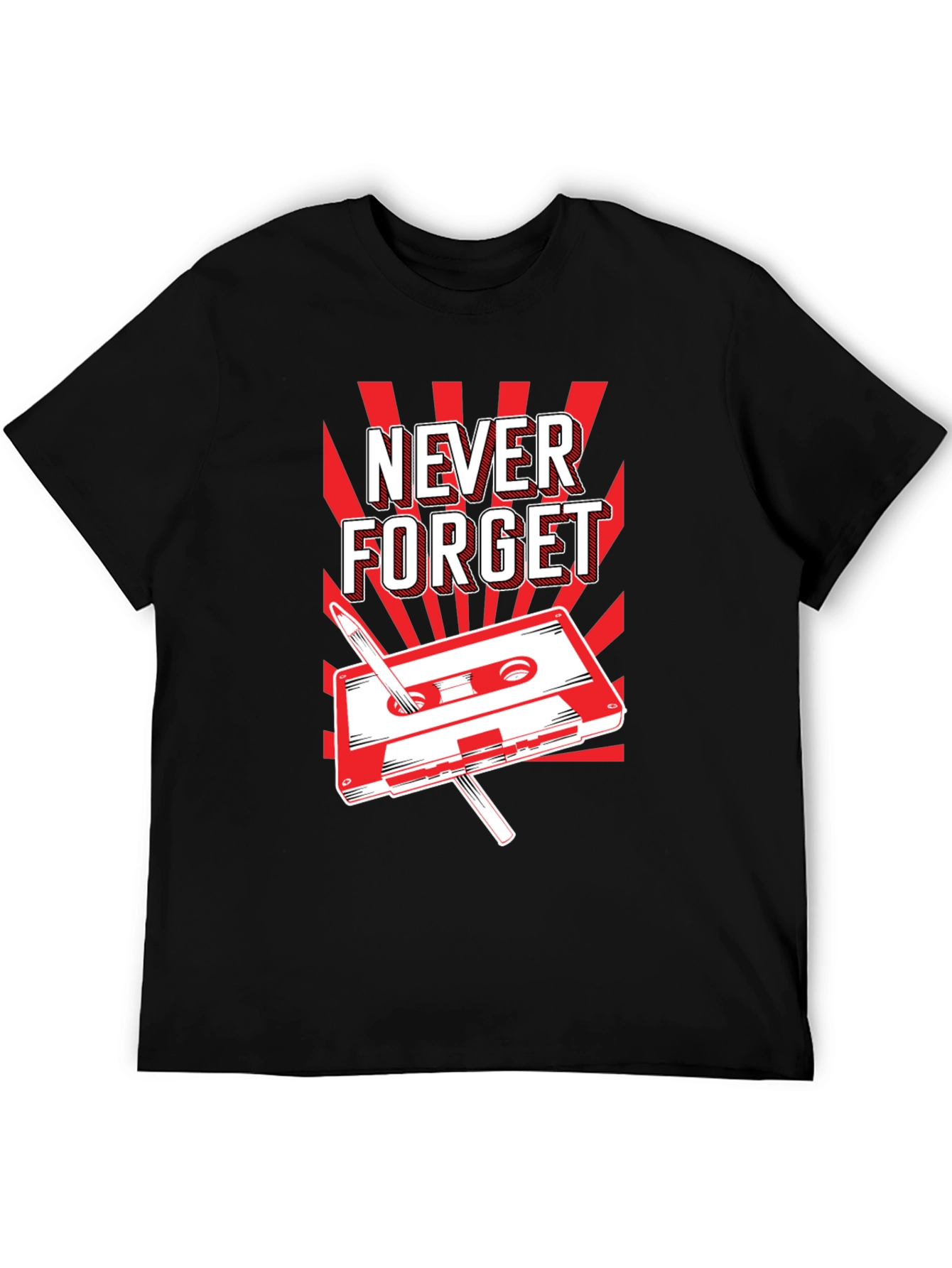 Never Forget Cassette Tape T-Shirt - Retro Style