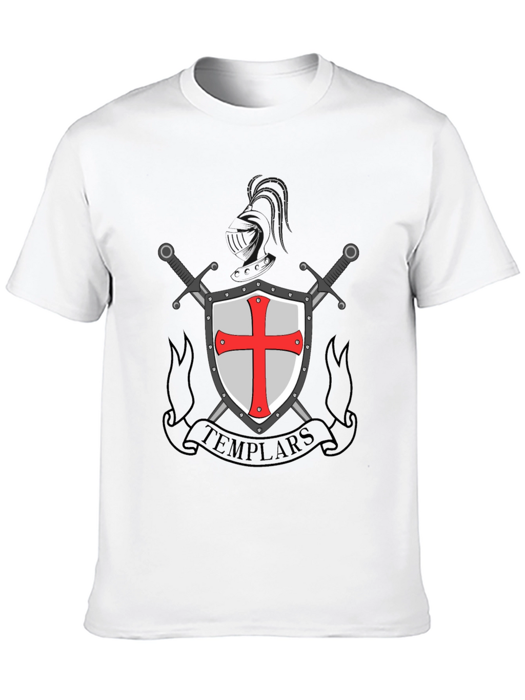 Templar Shield & Swords Graphic Tee - Black