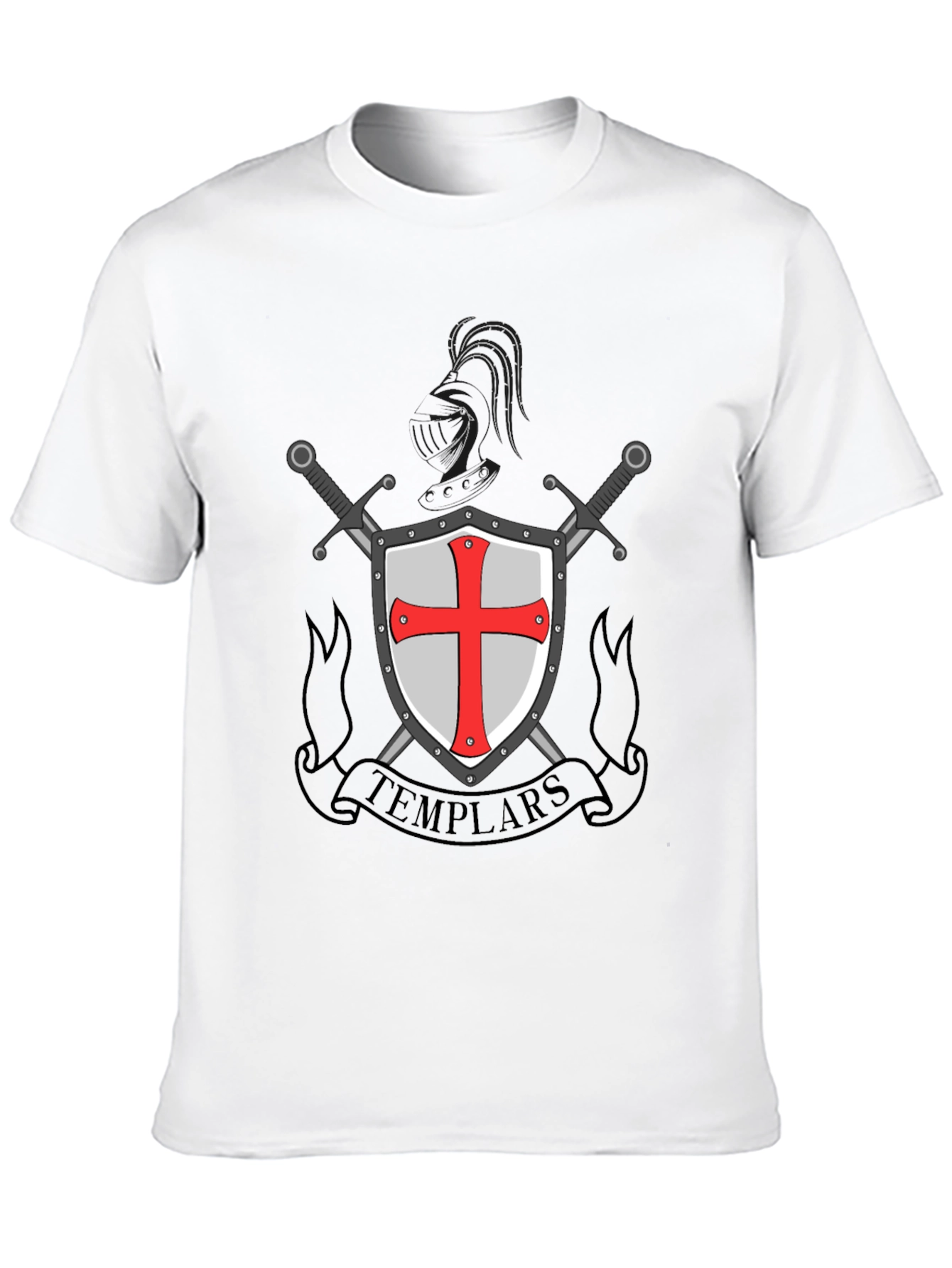 Templar Shield & Swords Graphic Tee - Black