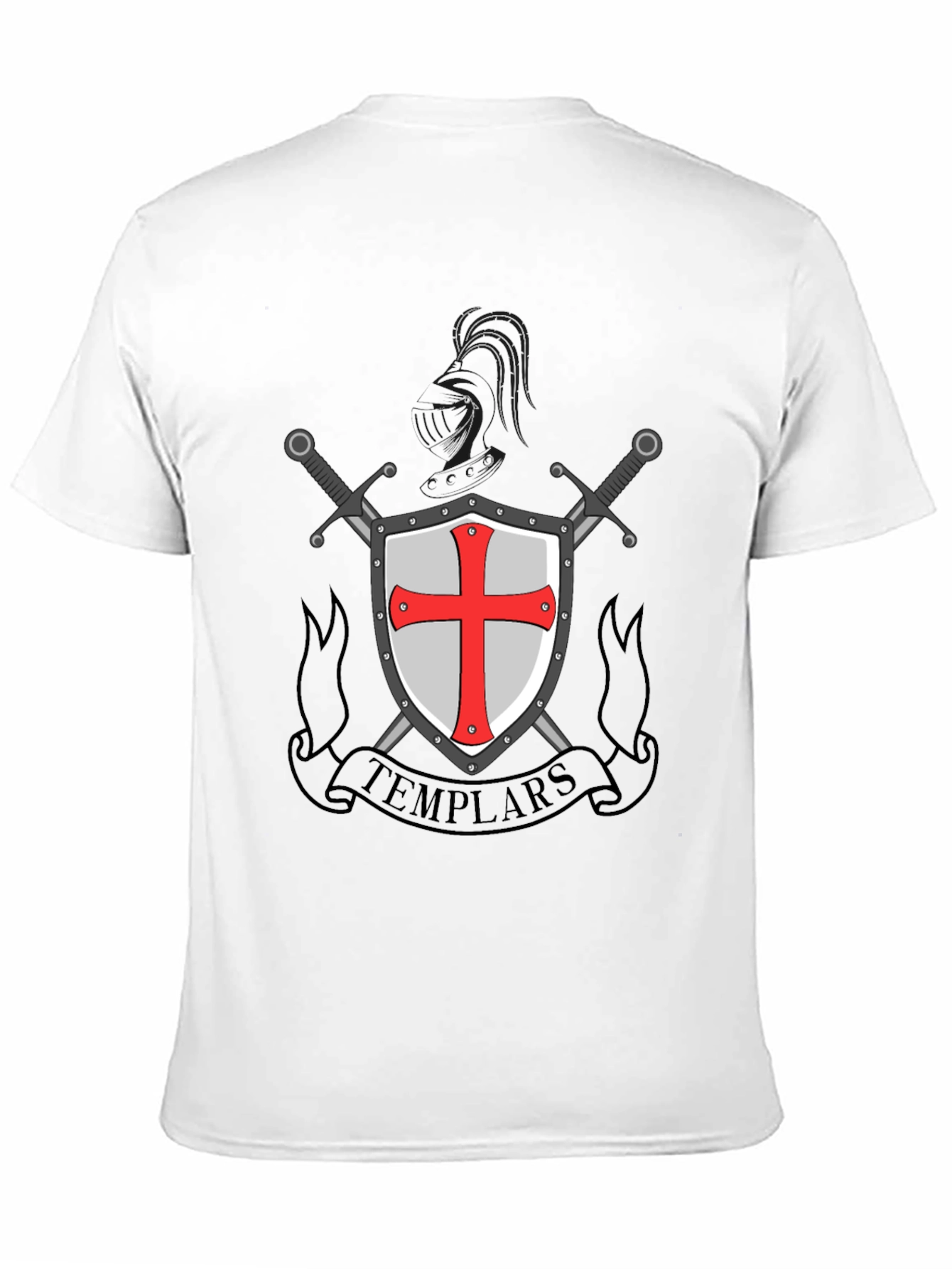 Templar Shield & Swords Graphic Tee - Black