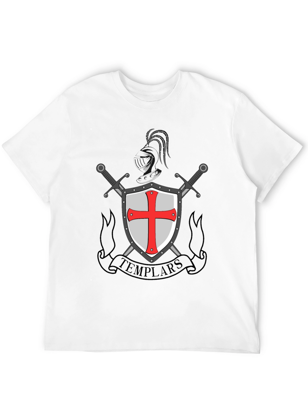 Templar Shield & Swords Graphic Tee - Black