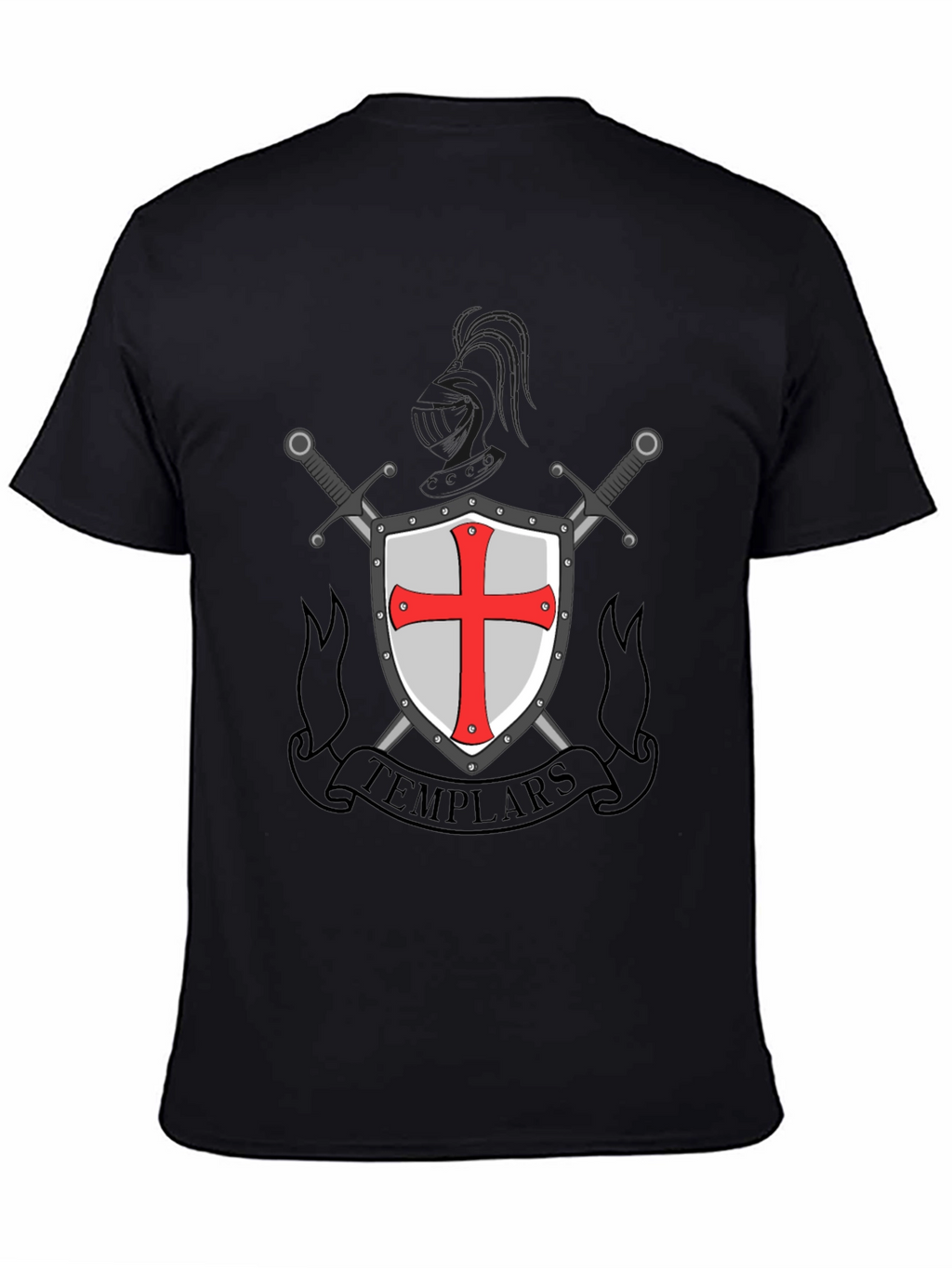 Templar Shield & Swords Graphic Tee - Black