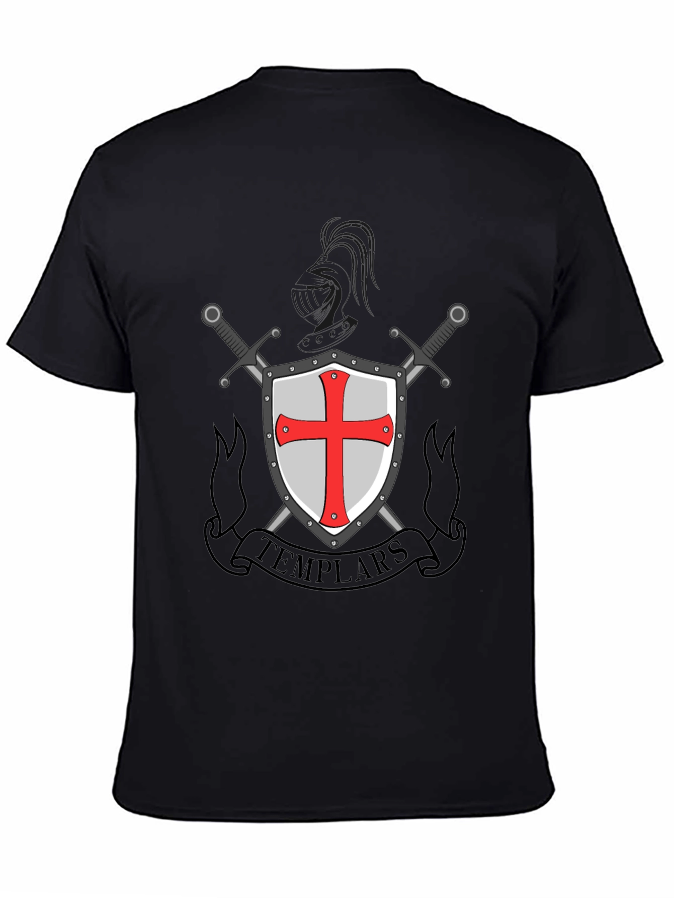 Templar Shield & Swords Graphic Tee - Black