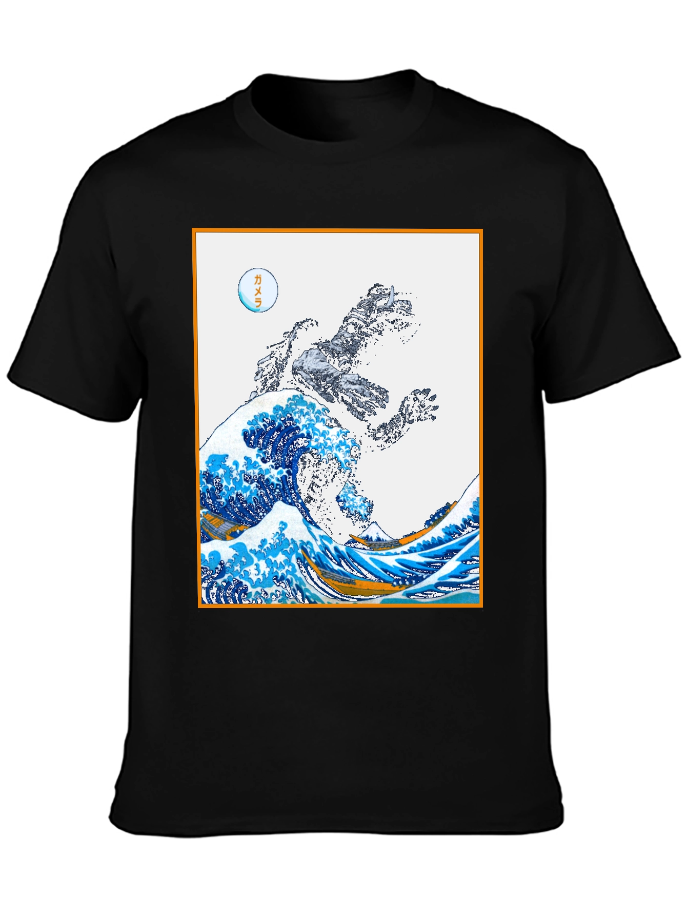 Godzilla Great Wave Graphic Tee - Black