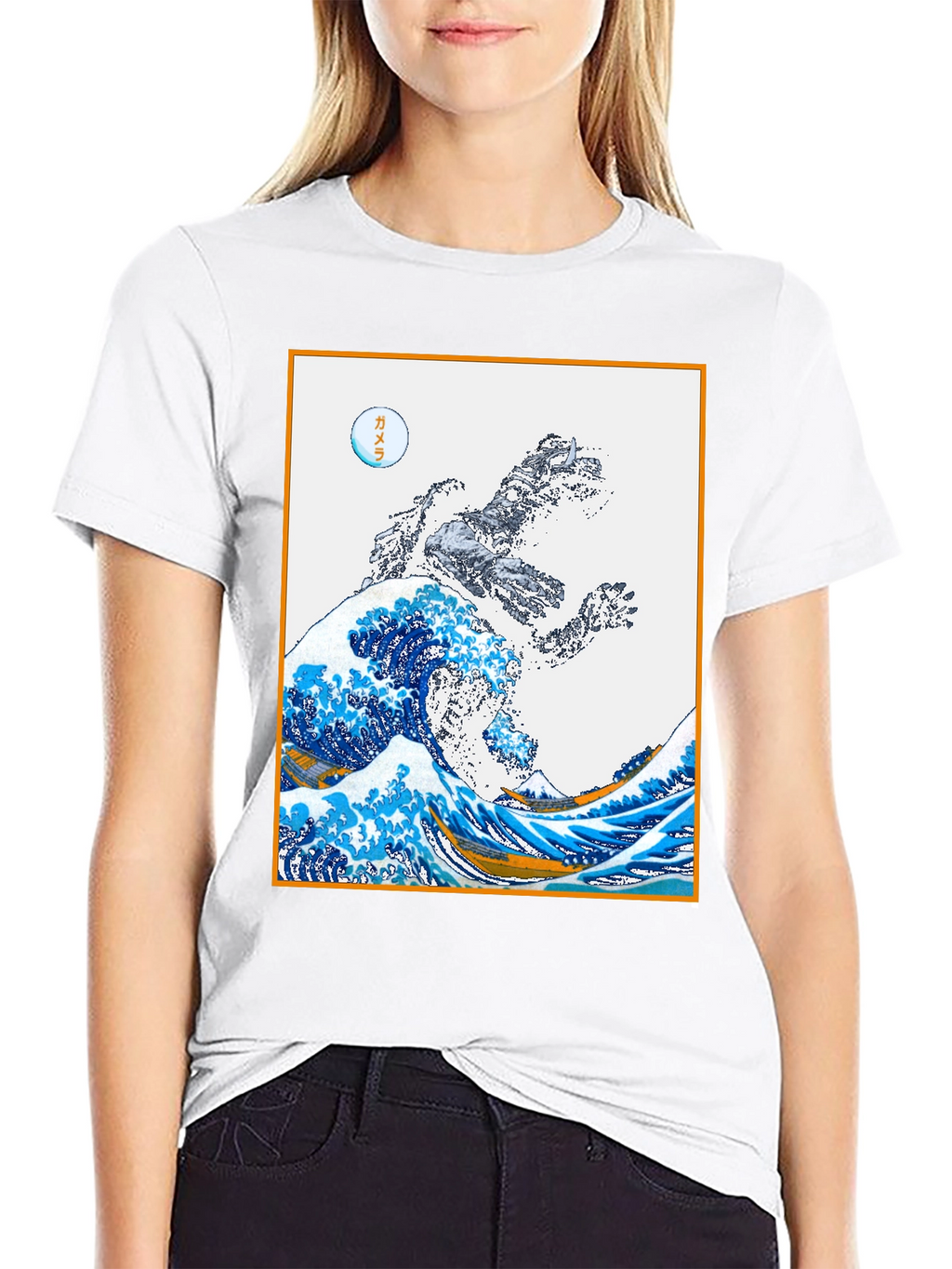 Godzilla Great Wave Graphic Tee - Black