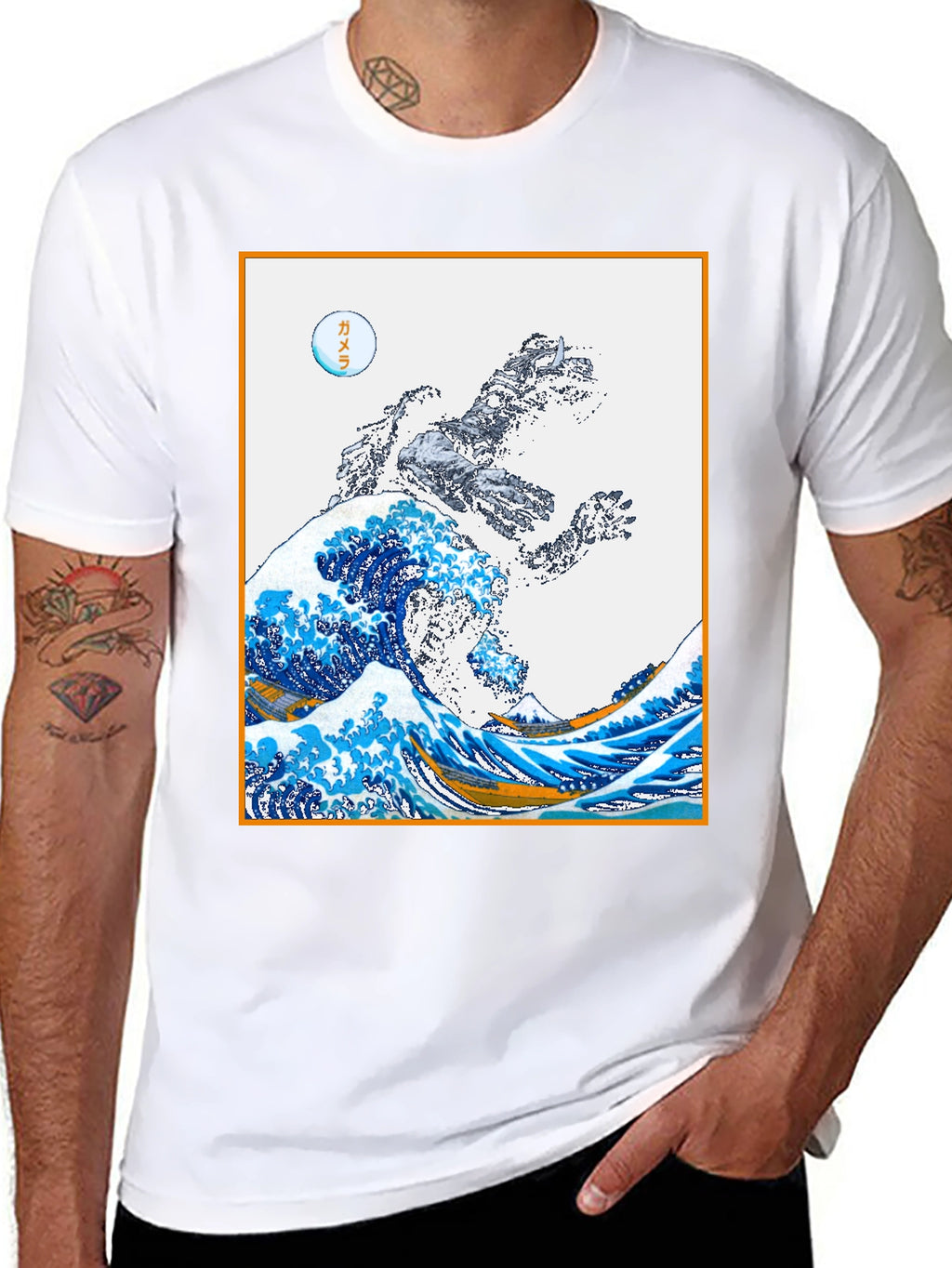 Godzilla Great Wave Graphic Tee - Black
