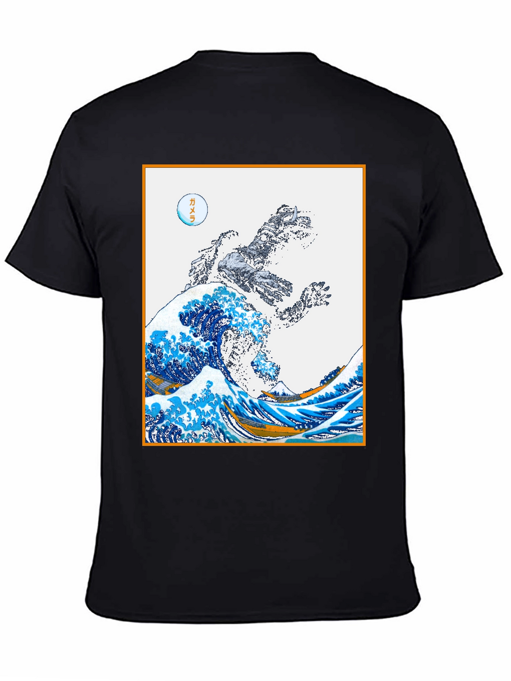 Godzilla Great Wave Graphic Tee - Black