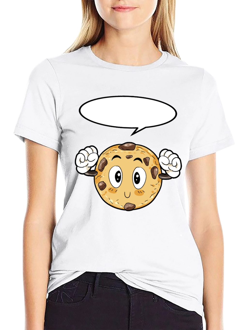 Cartoon Cookie Black T-Shirt