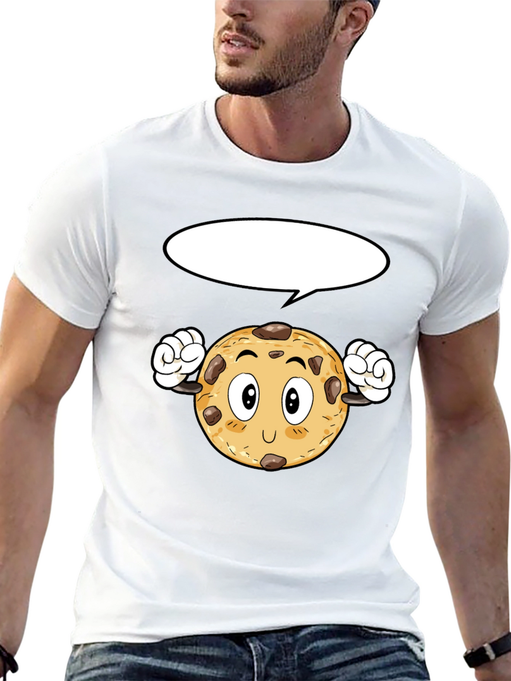 Cartoon Cookie Black T-Shirt