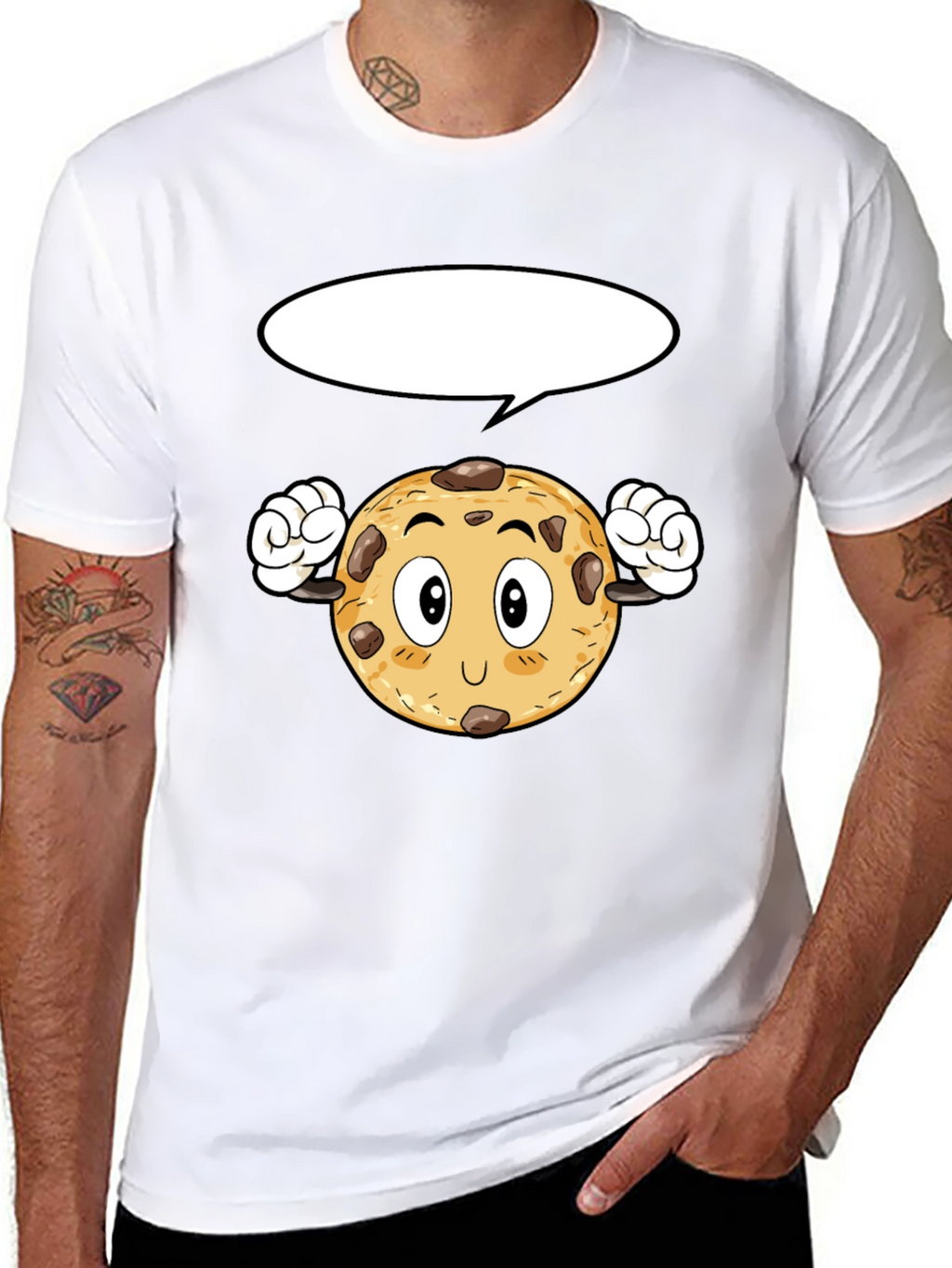 Cartoon Cookie Black T-Shirt
