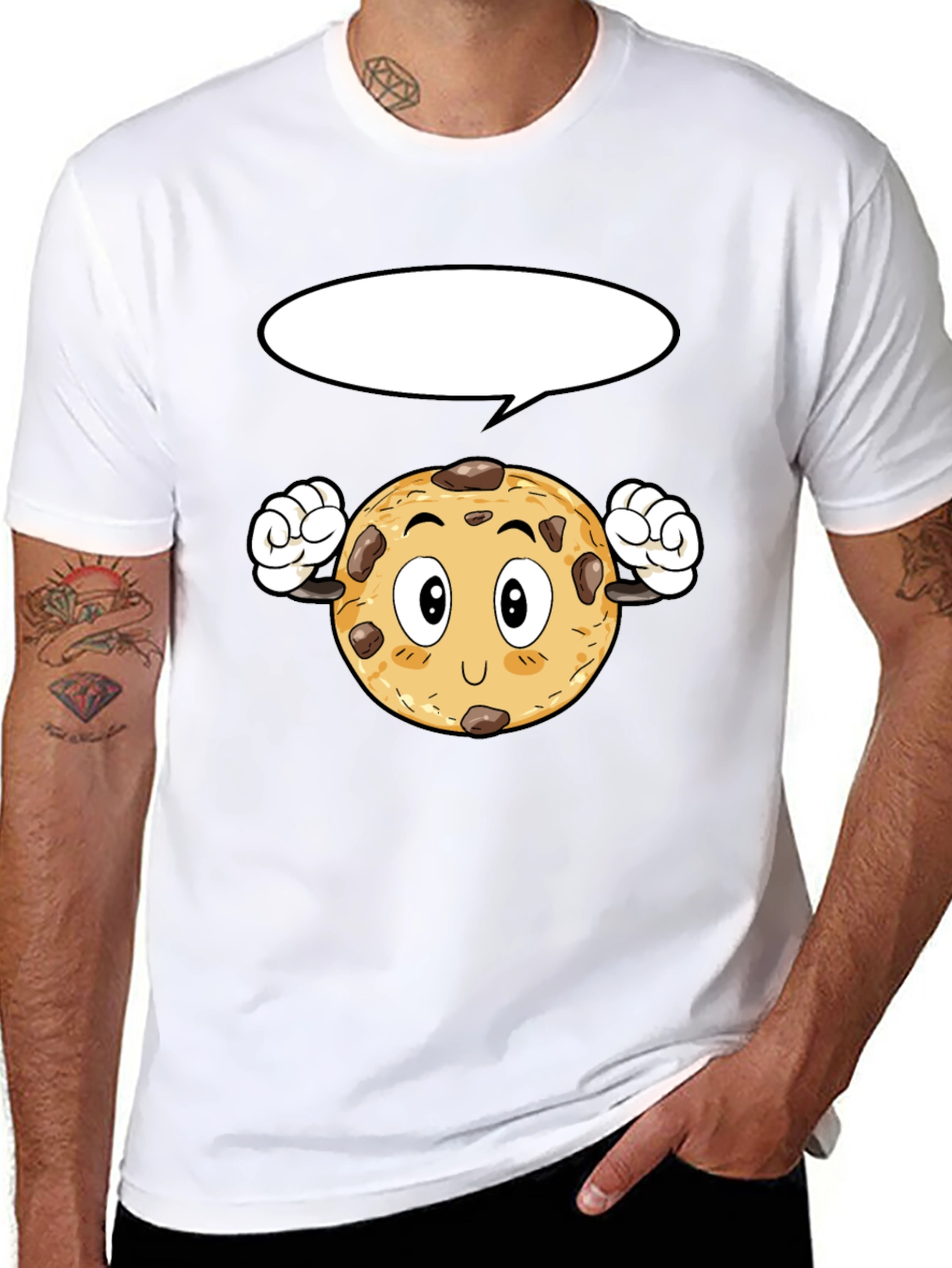 Cartoon Cookie Black T-Shirt