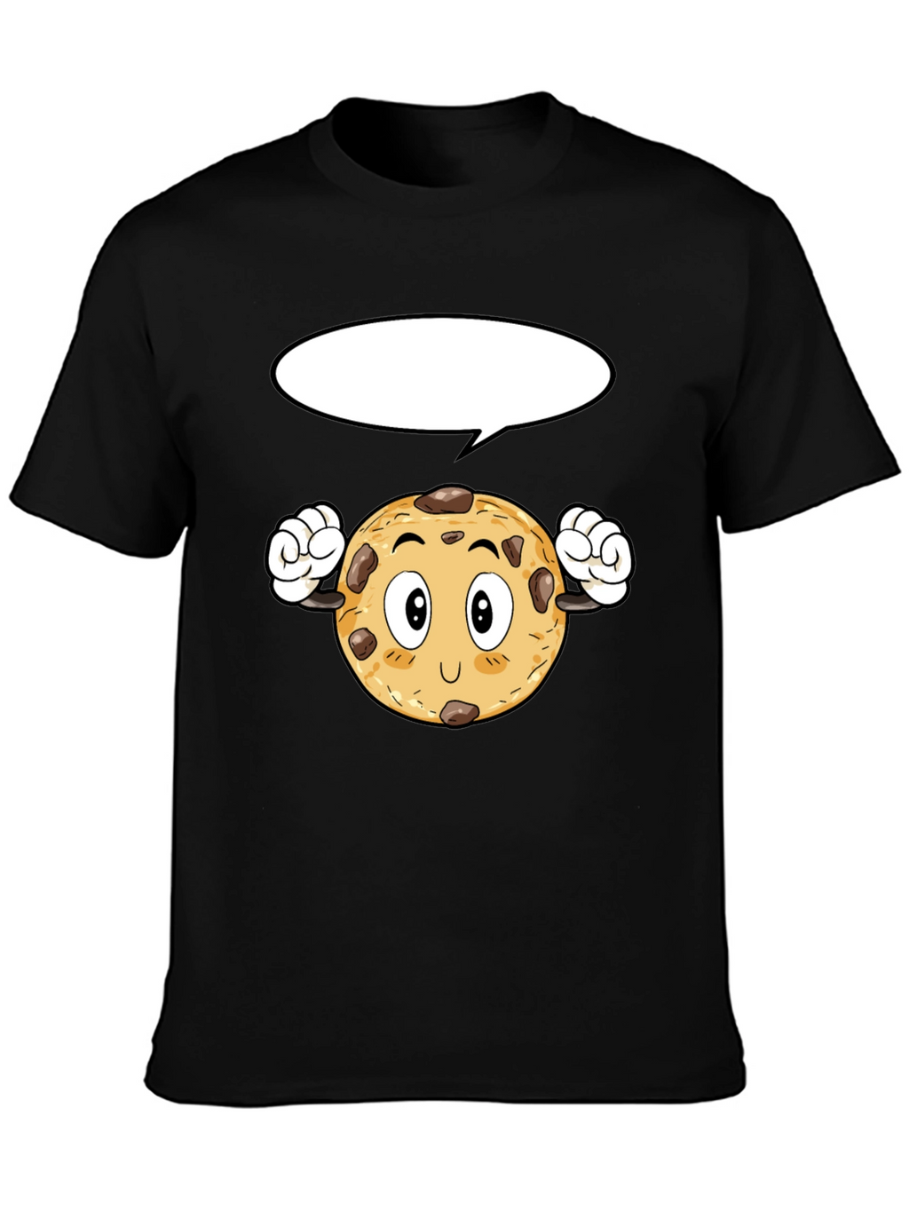 Cartoon Cookie Black T-Shirt