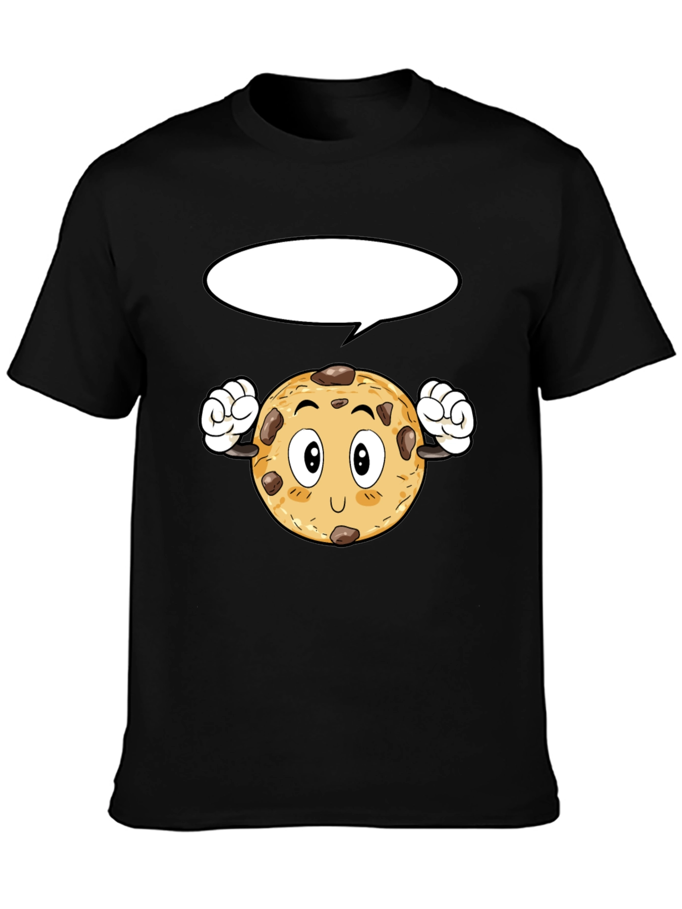 Cartoon Cookie Black T-Shirt
