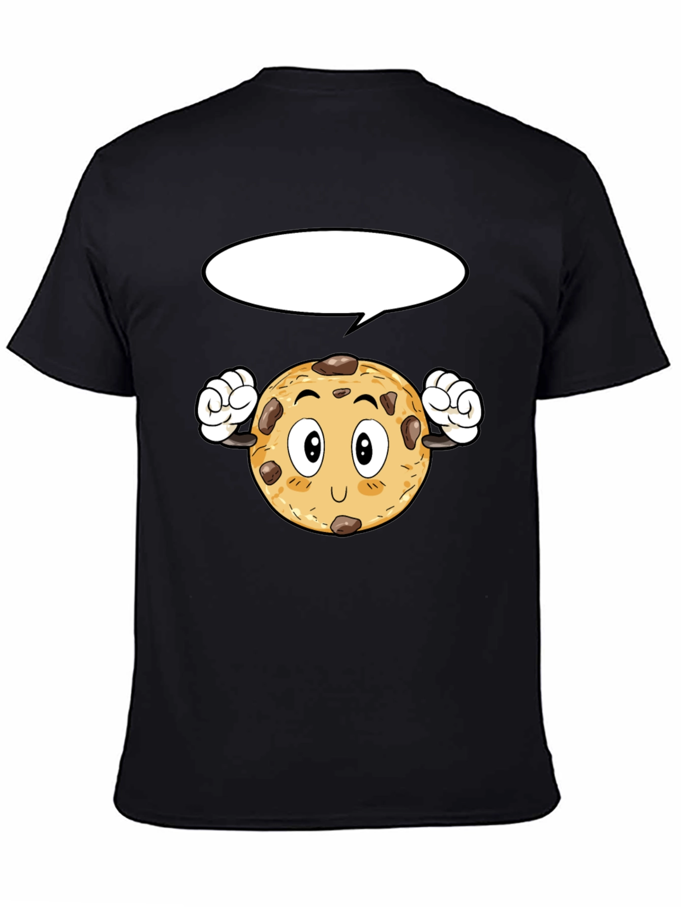Cartoon Cookie Black T-Shirt