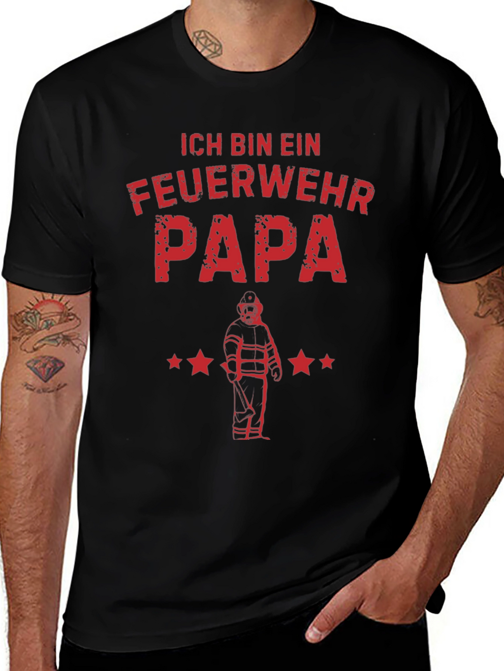 Feuerwehr Papa T-Shirt - Firefighter Dad Tee