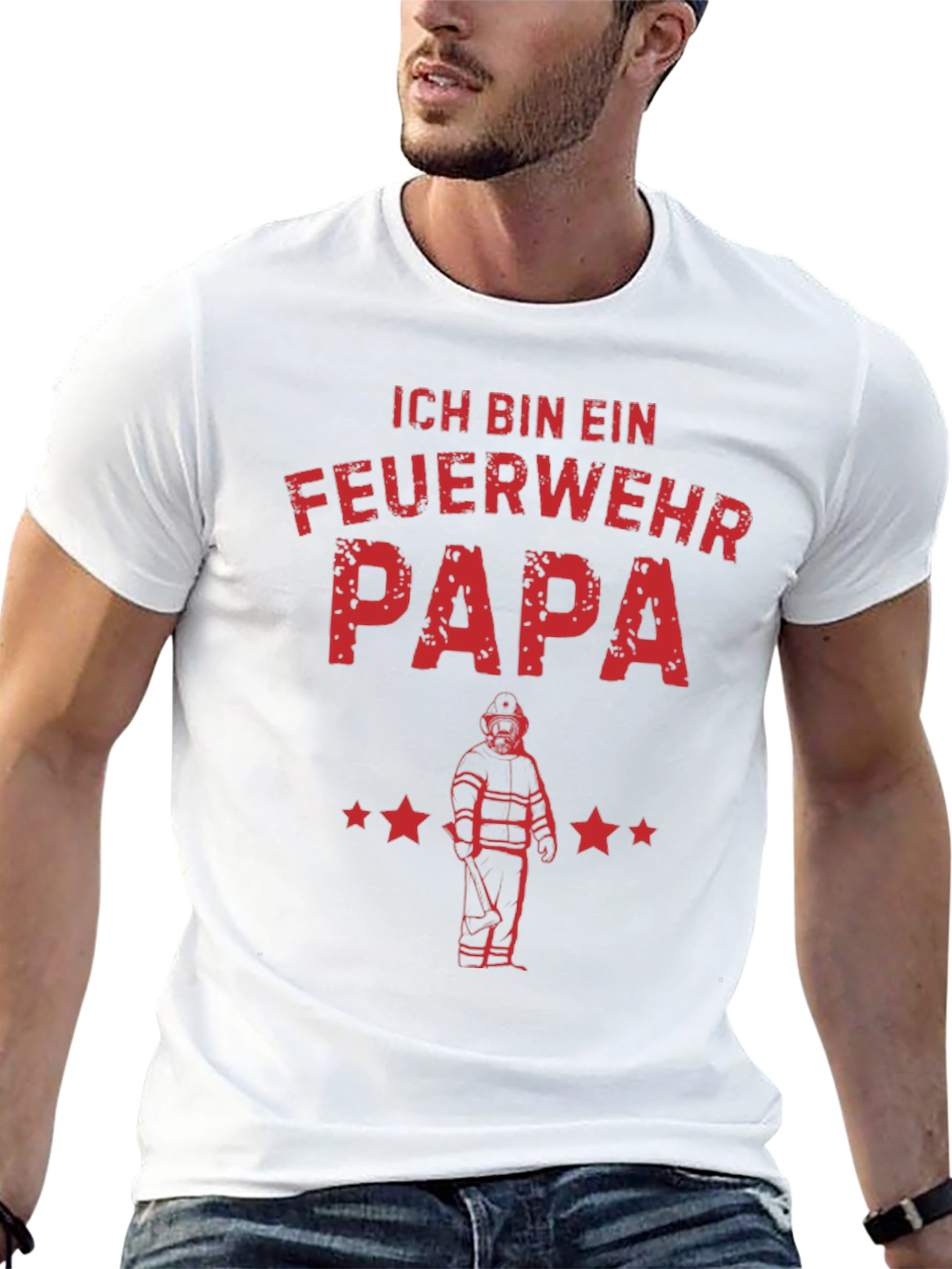 Feuerwehr Papa T-Shirt - Firefighter Dad Tee